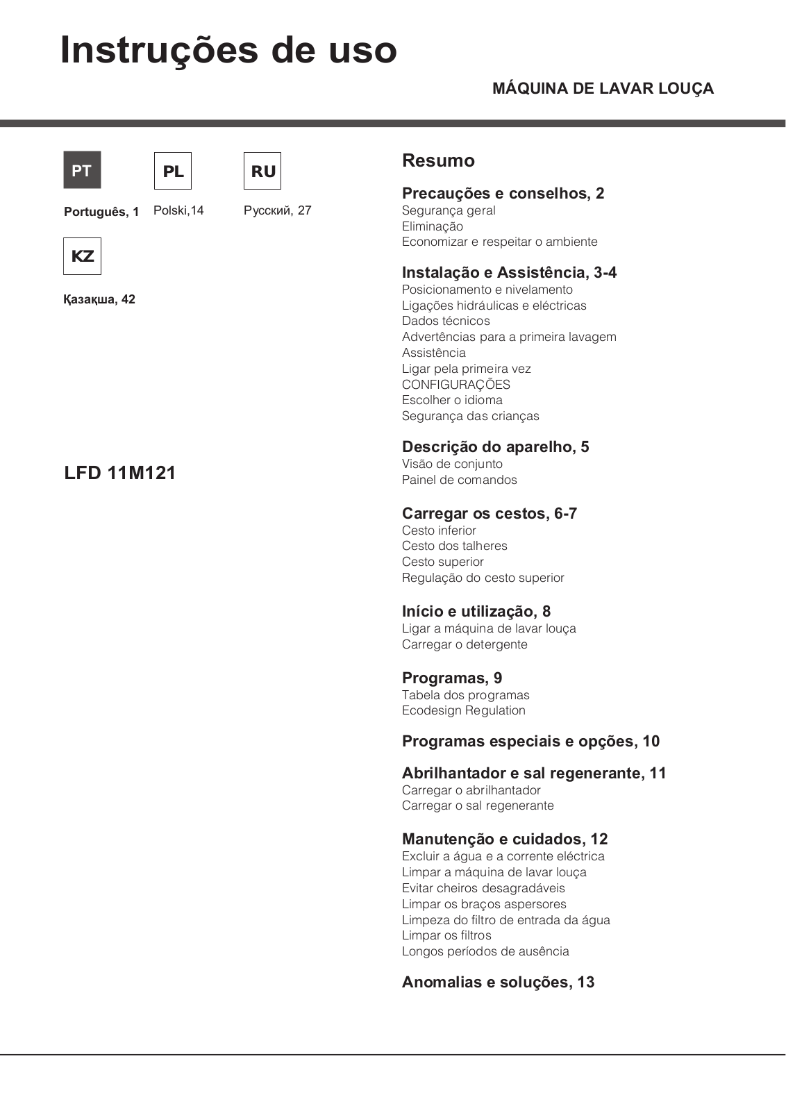 Hotpoint Ariston LFD 11M121 OC EU User Manual