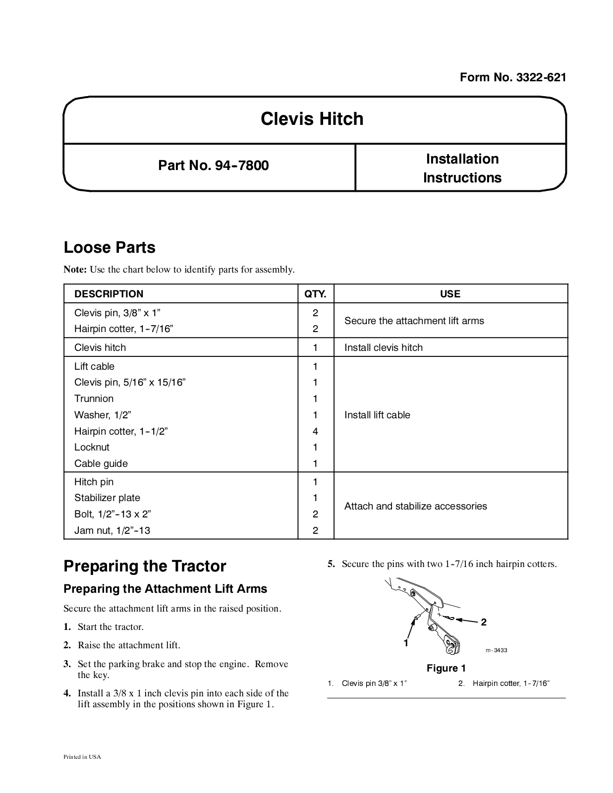 Toro 94-7800 Installation Instructions