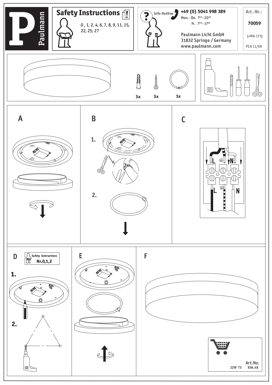 Paulmann 70059 Safety instructions - ManualMachine.com
