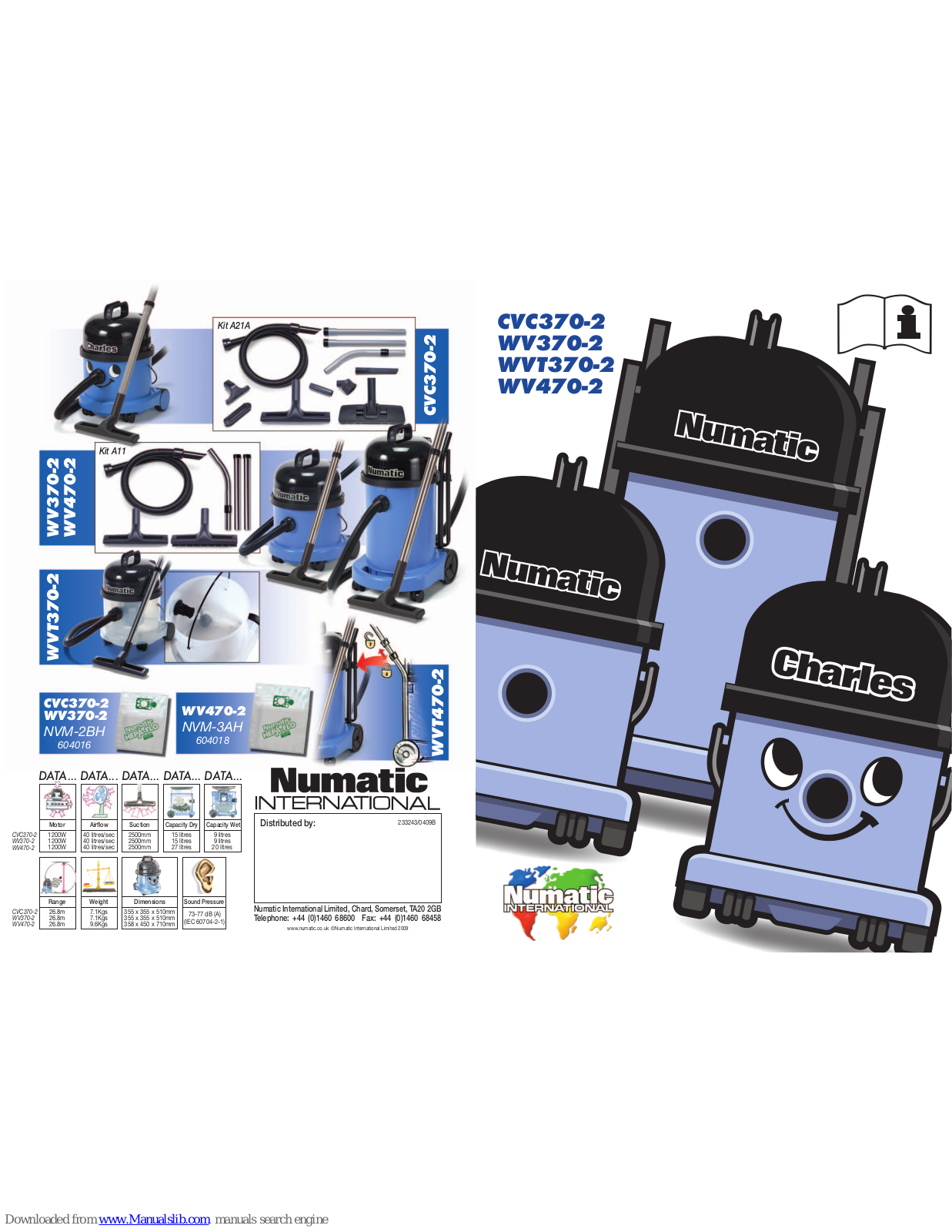 Numatic Charles CVC370-2, Charles WVT370-2, Charles WV370-2, Charles WV470-2 User Manual