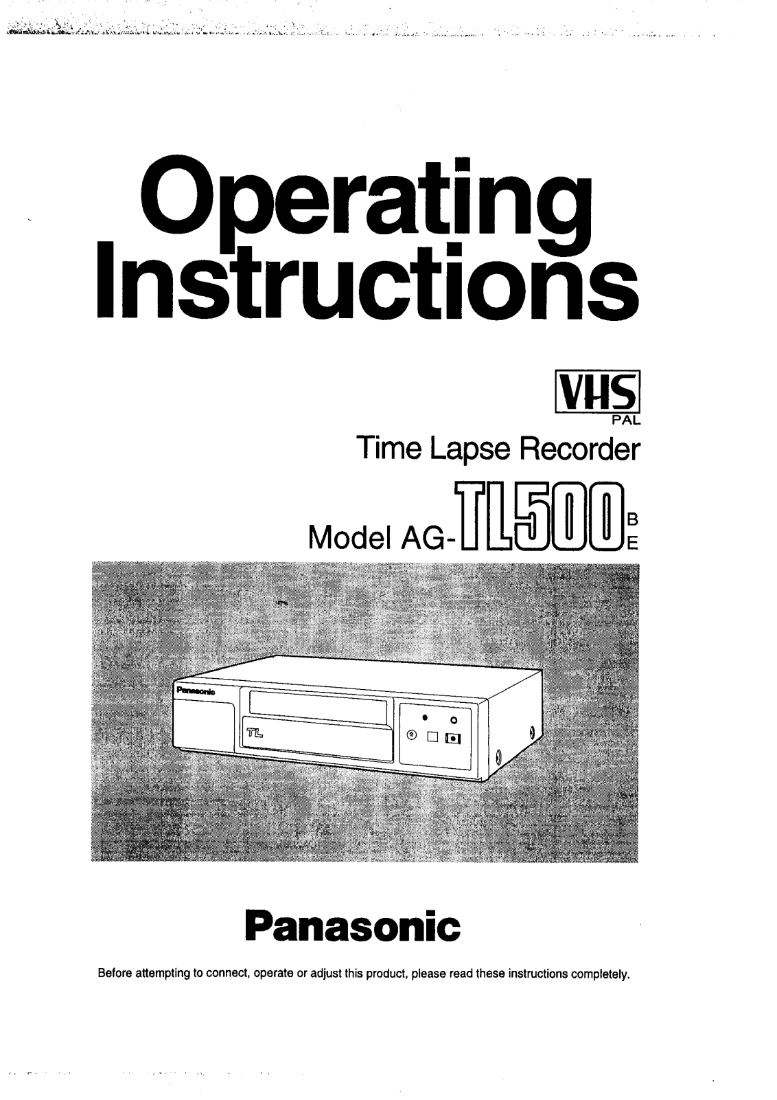 Panasonic AG-TL500B User Manual