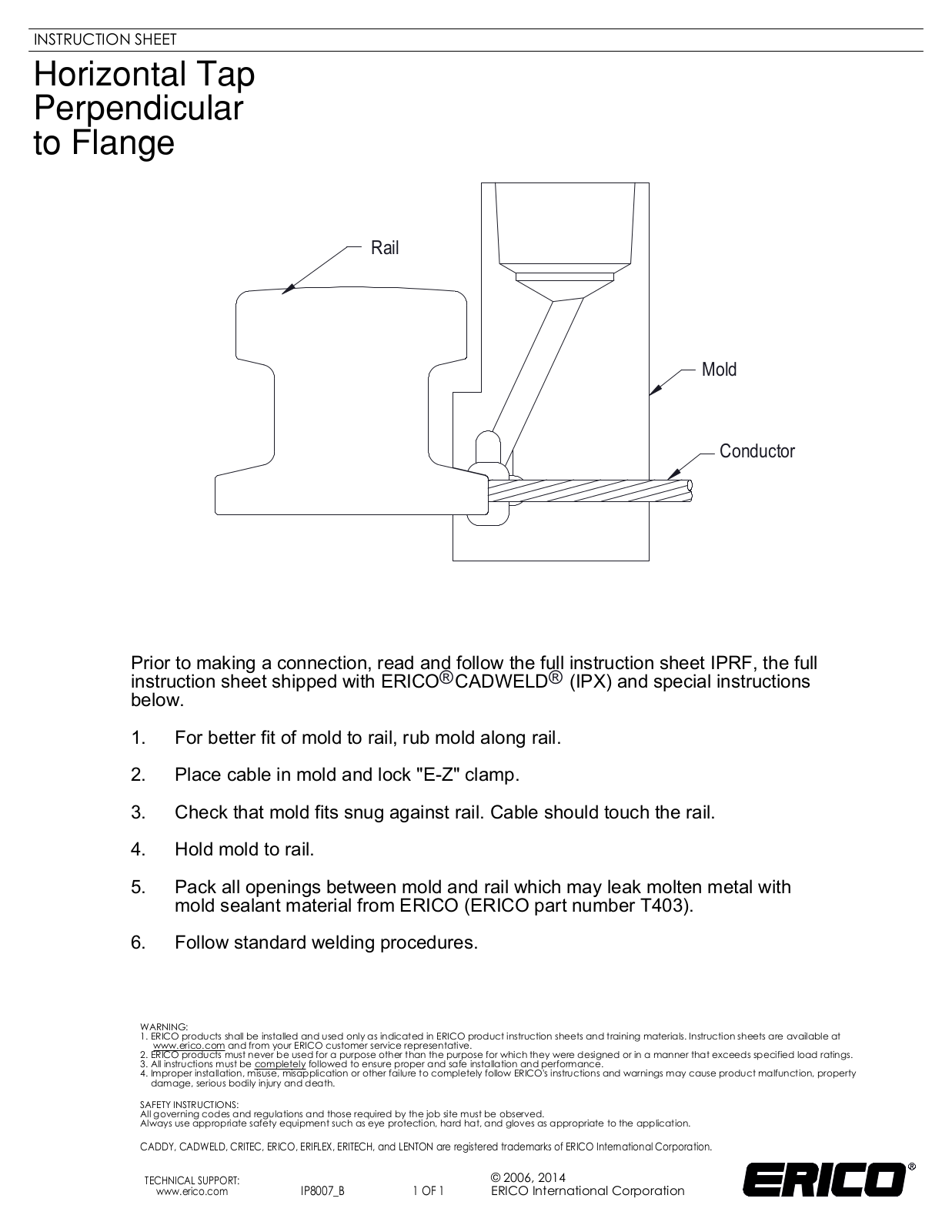 ERICO IP8007 User Manual