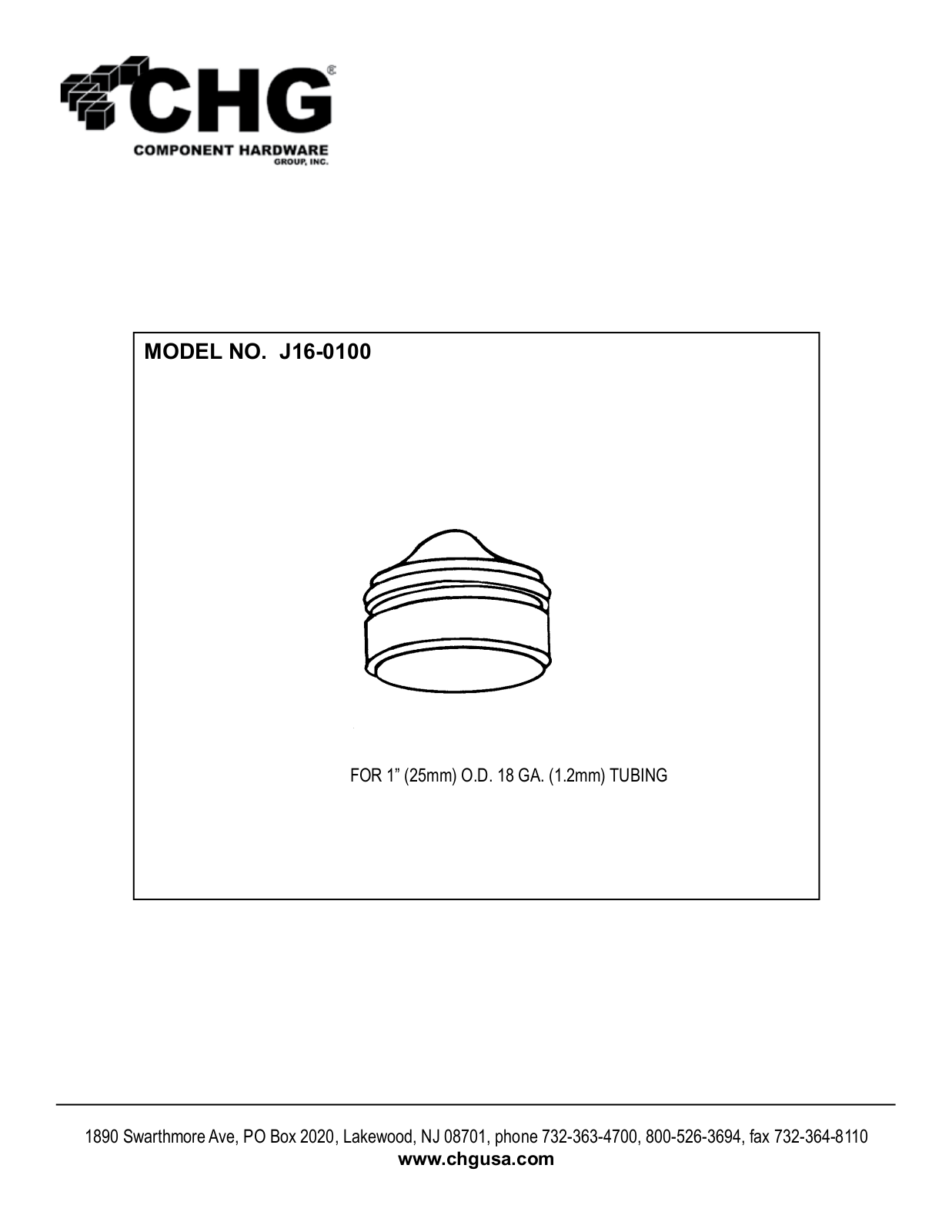 Component Hardware J16-0100 User Manual