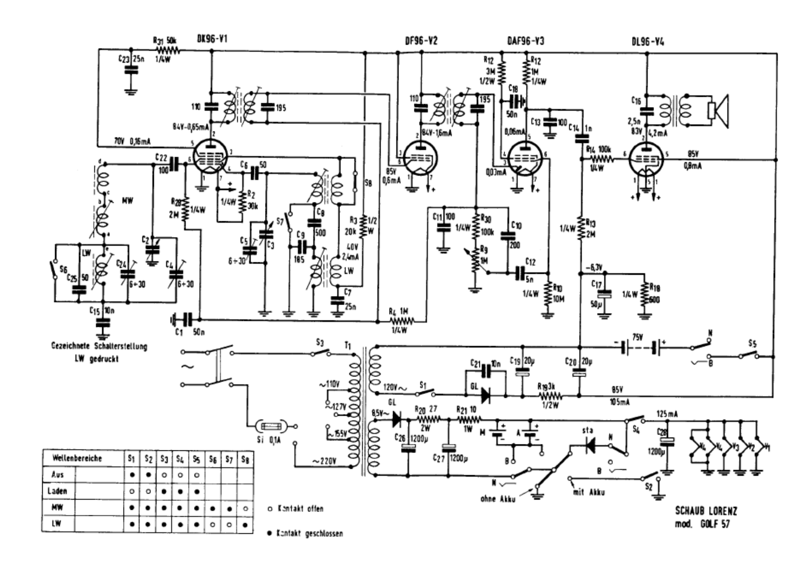 Itt Schaub-Lorenz-Golf-57 Schematic