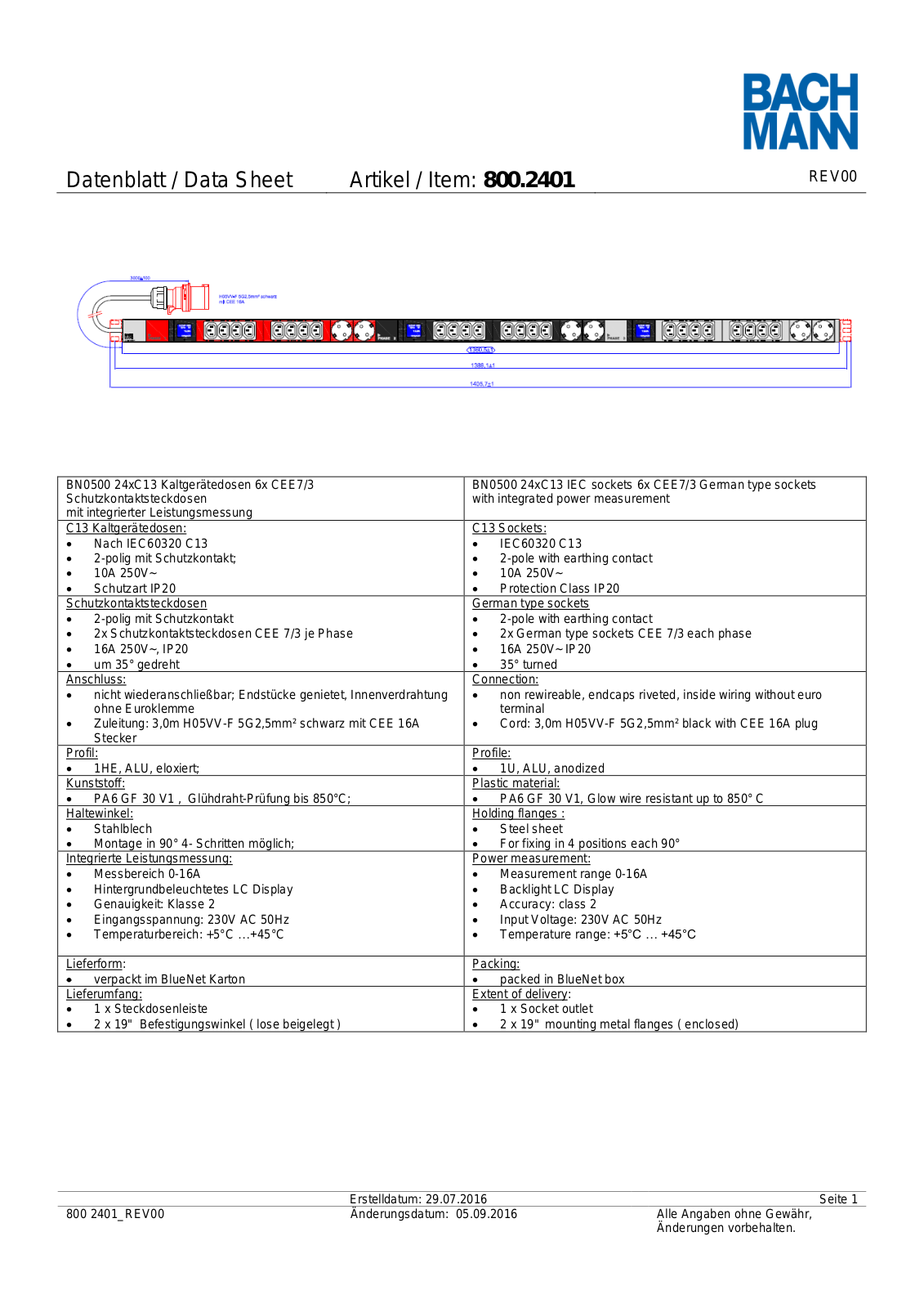 Bachmann 800.2401 User Manual