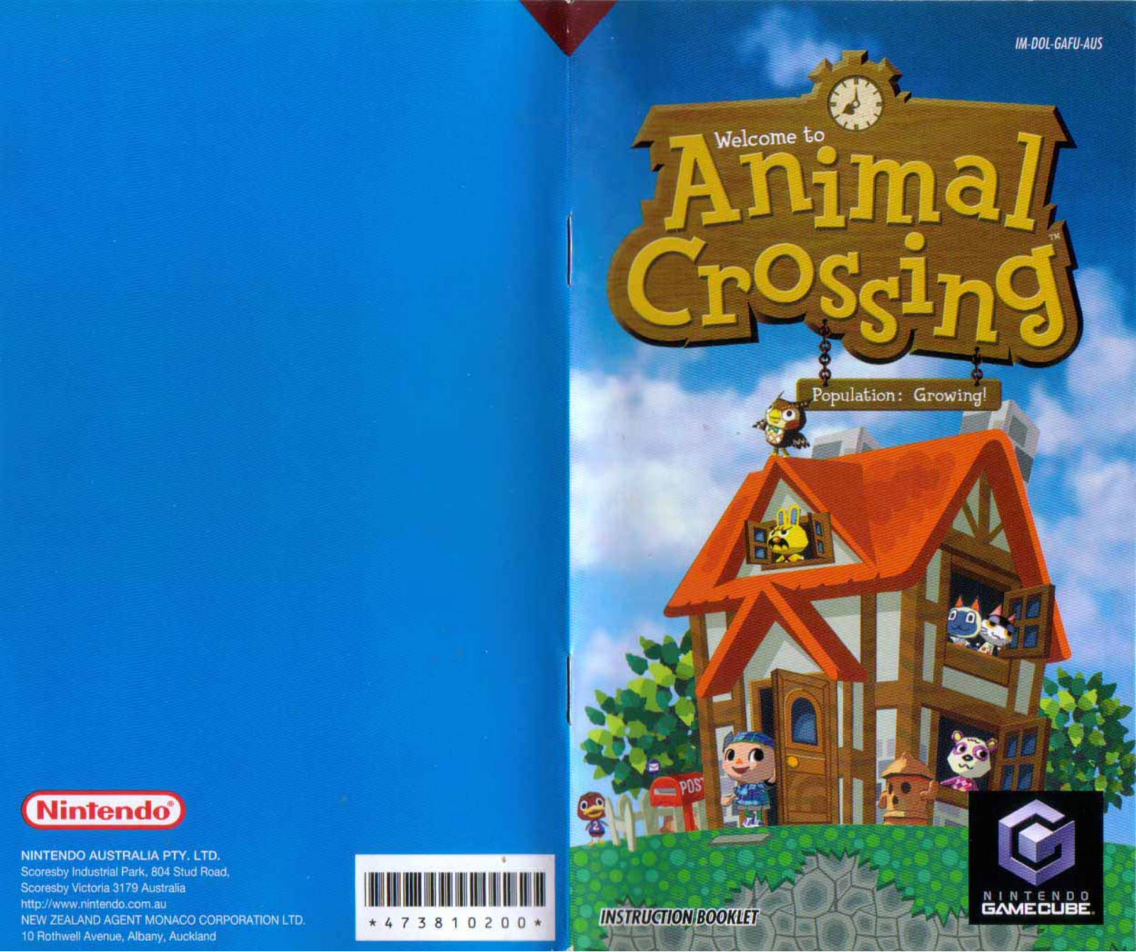 Games Nintendo GAMECUBE ANIMAL CROSSING User Manual