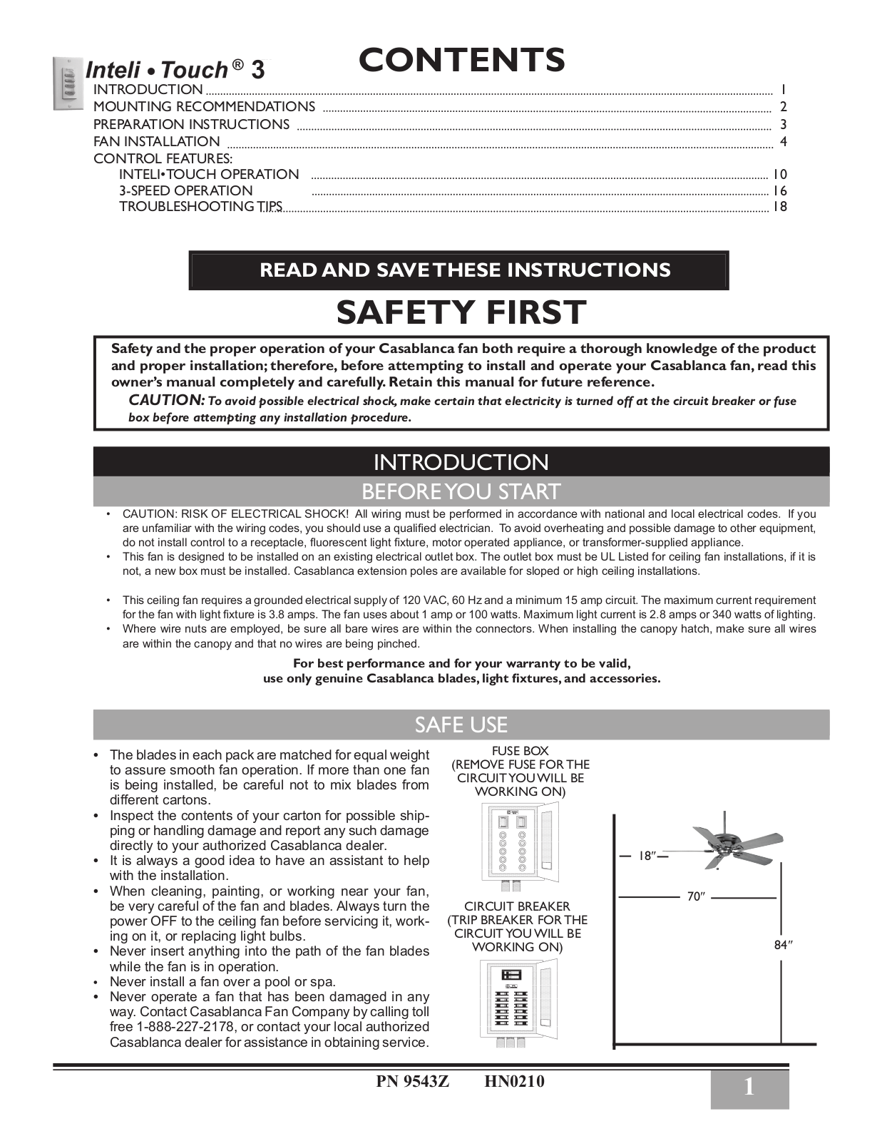 Casablanca Fan Company PN User Manual