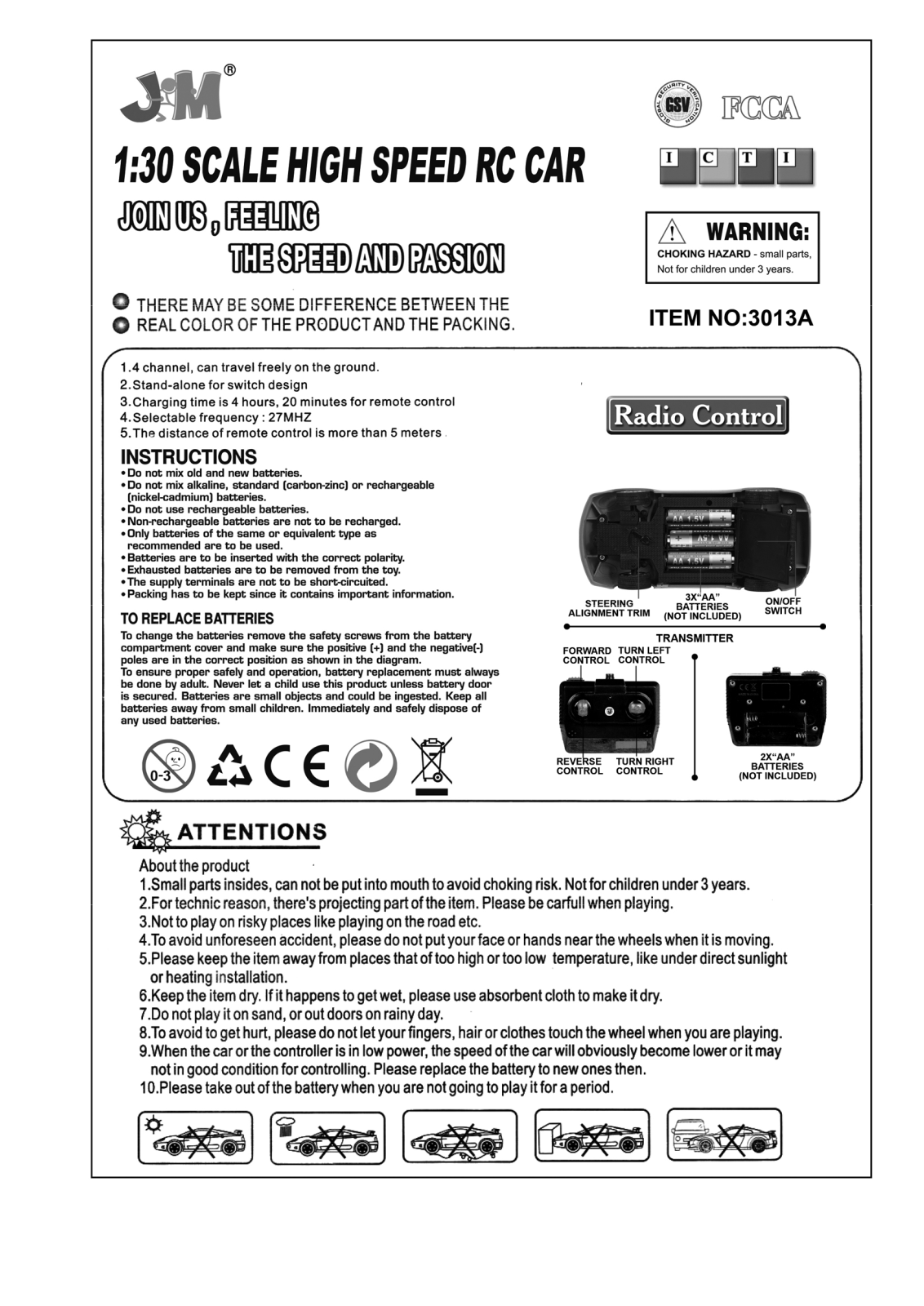 SHANTOU 3013A 27 Users manual