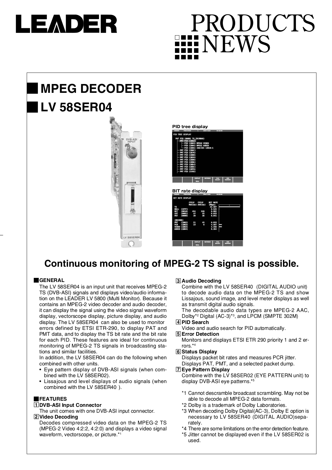 LEADER LV 58SER04 User Manual