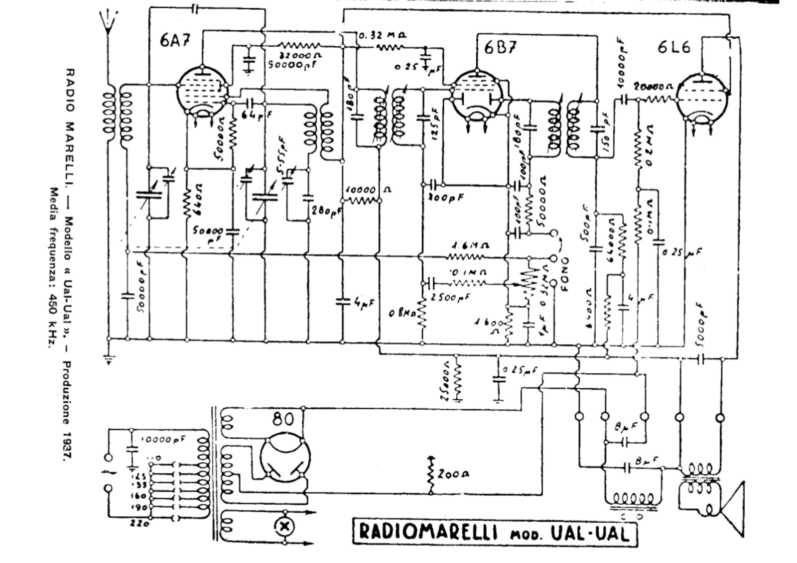 Radiomarelli ual, ual 2 schematic