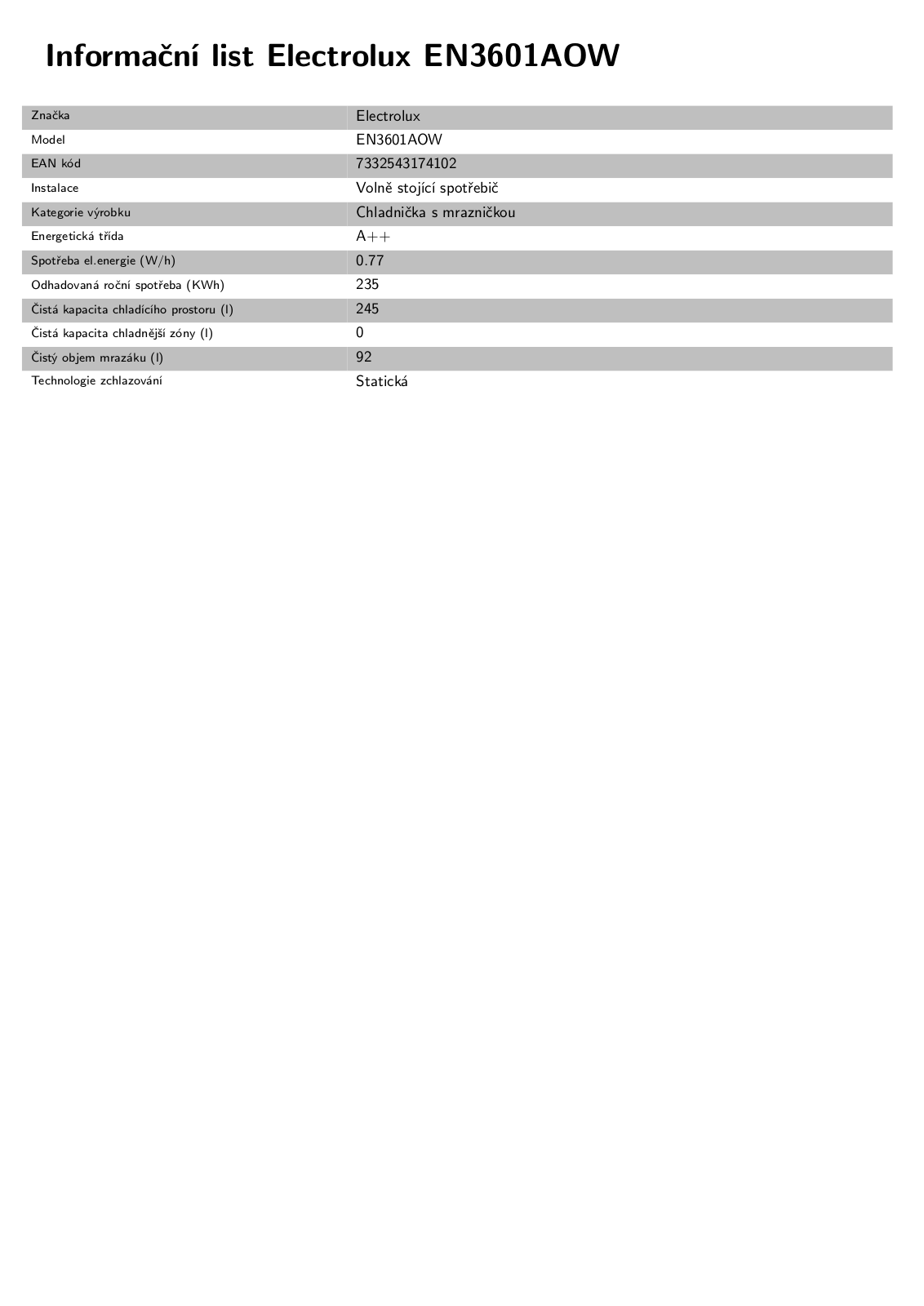 Electrolux EN3601AOW User Manual