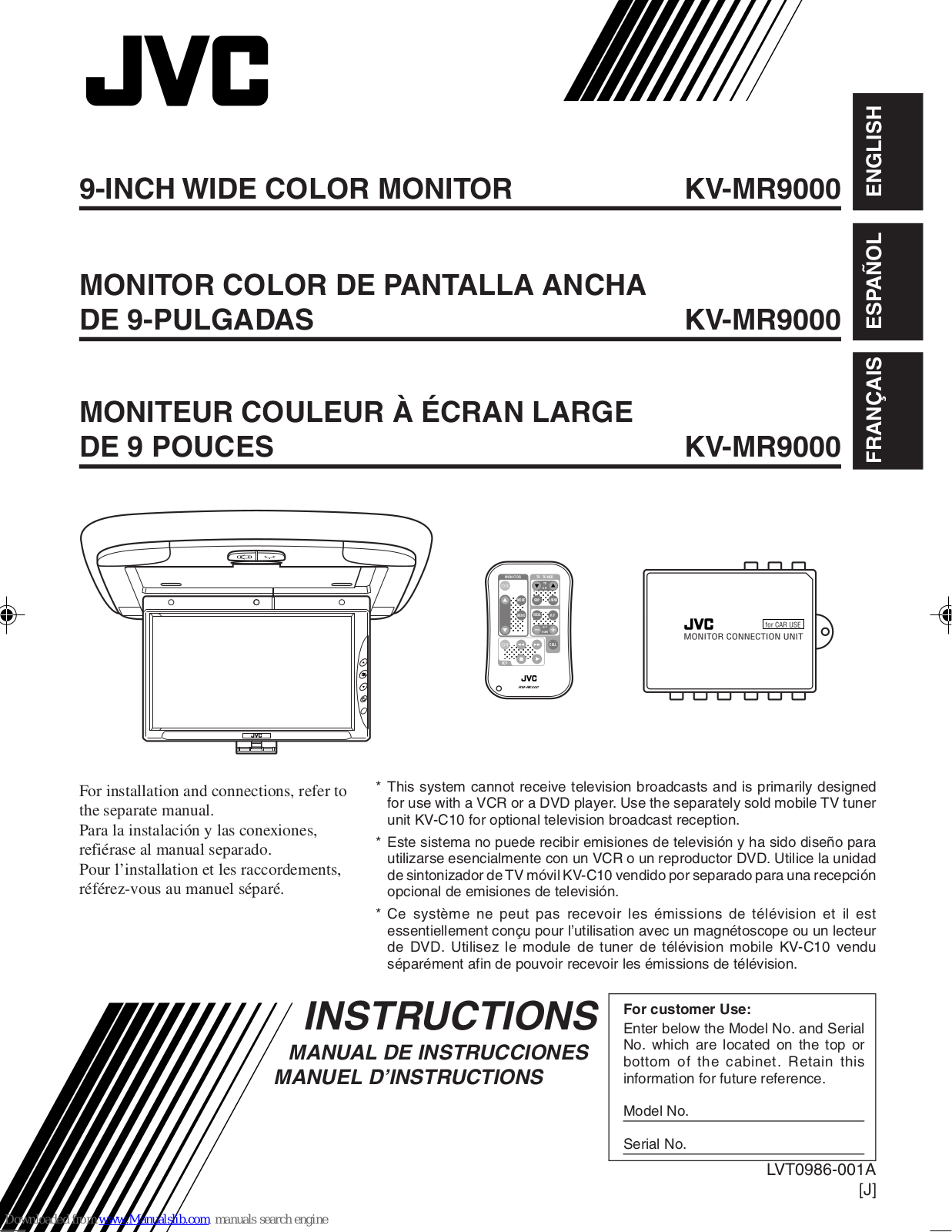 JVC KV-MR9000E, KV-MR9000J, KV-MR9000U Instructions Manual