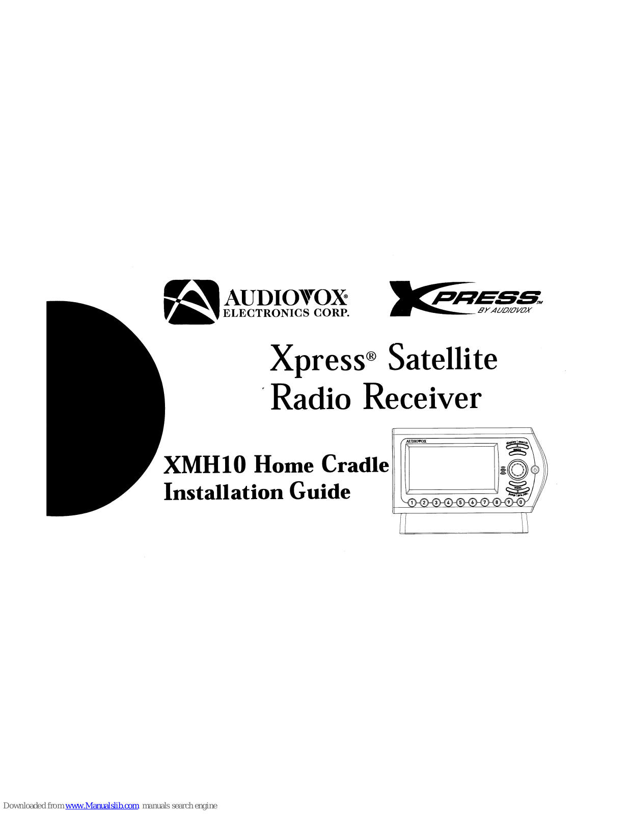 Audiovox XMH10 Installation Manual