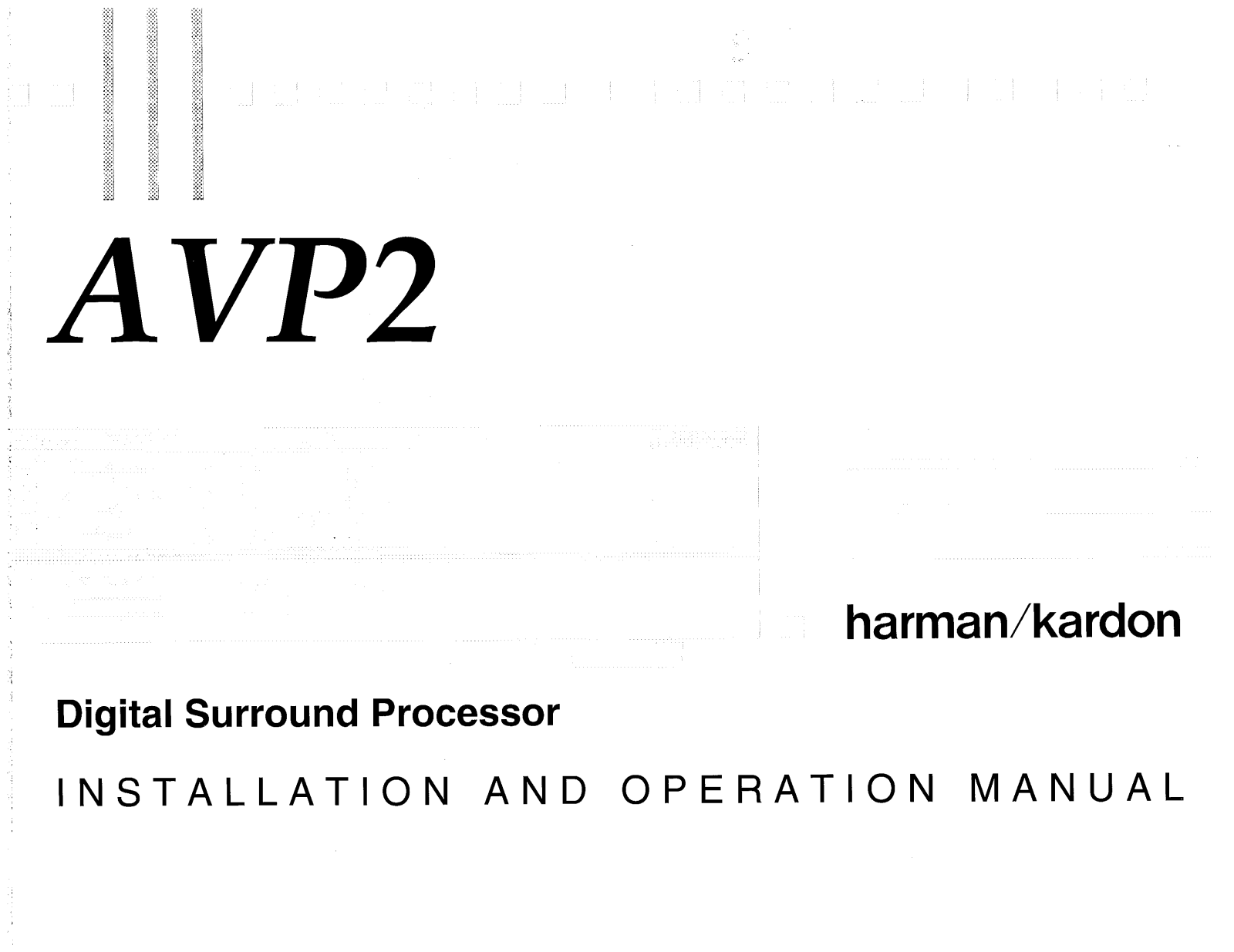 Harman Kardon AVP-2 Owners Manual