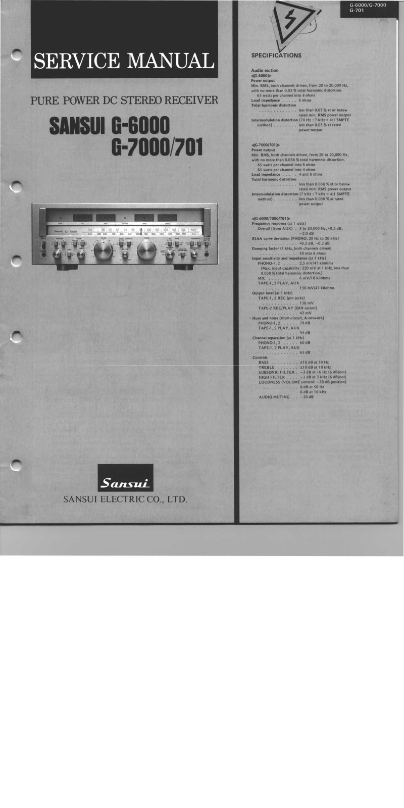 Sansui G-6000 Service manual