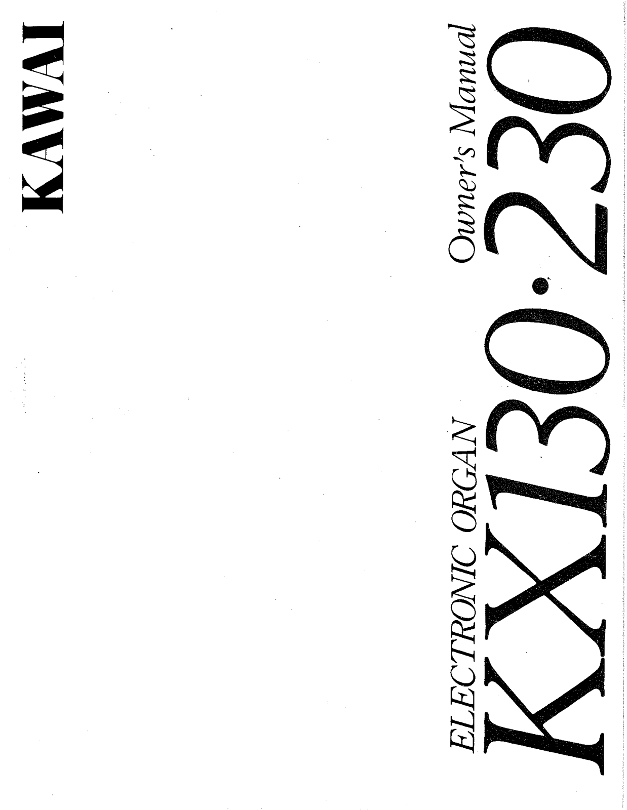 KAWAI KX130, KX230 User Guide