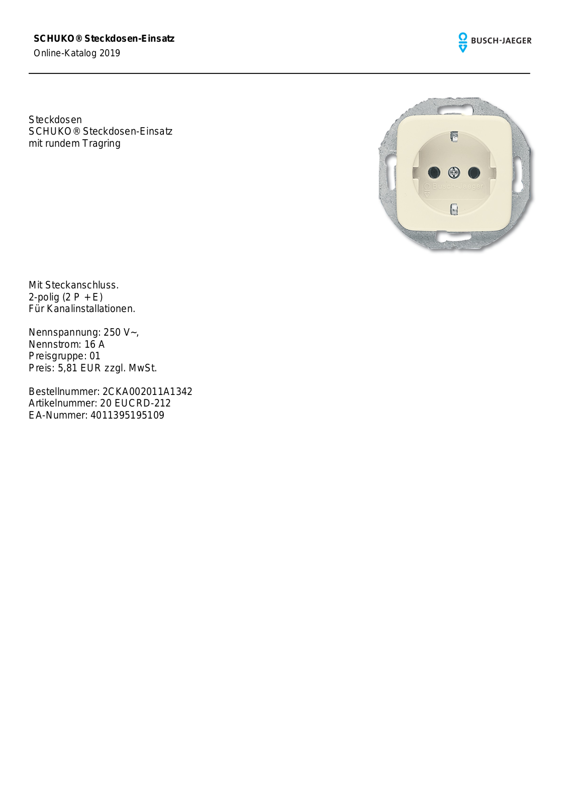 Busch-Jaeger 20 EUCRD-212 User Manual - ManualMachine.com