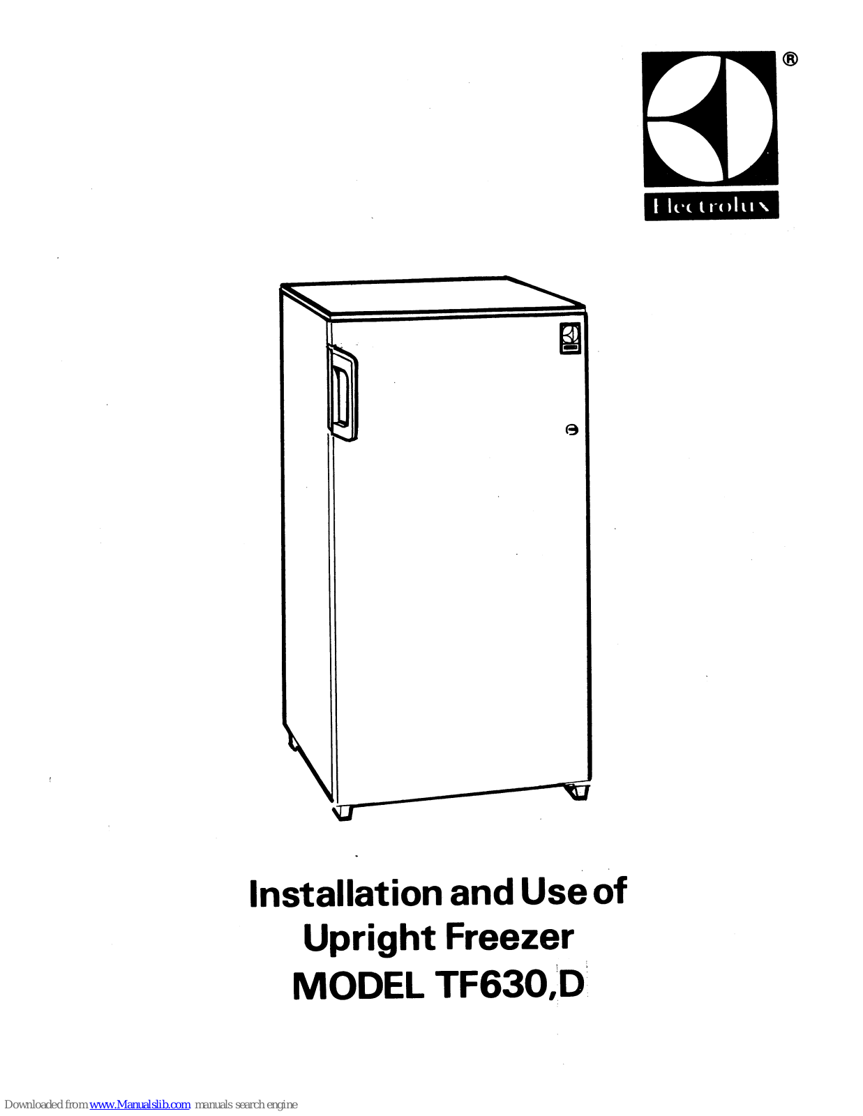 Electrolux D, TF630D Installation And Use Manual