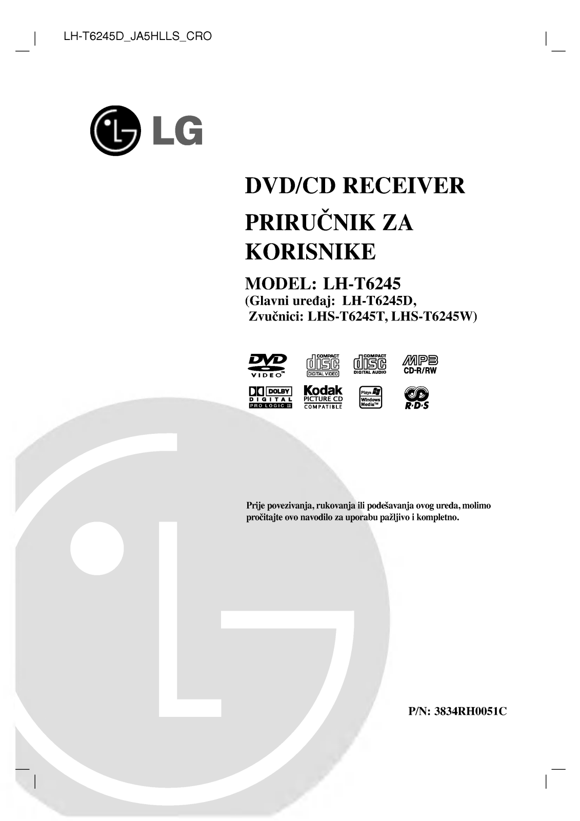 LG LH-T6245D User manual