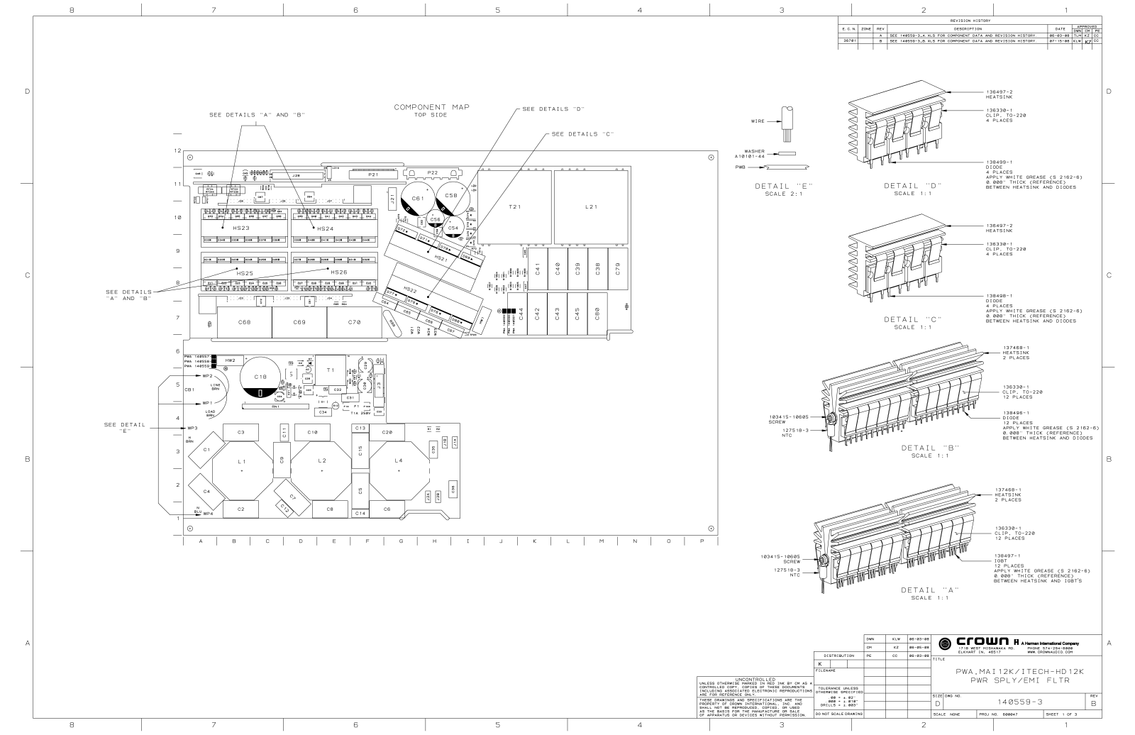 Crown Audio Macro-Tech MA12000i PSU-EMI Schematic