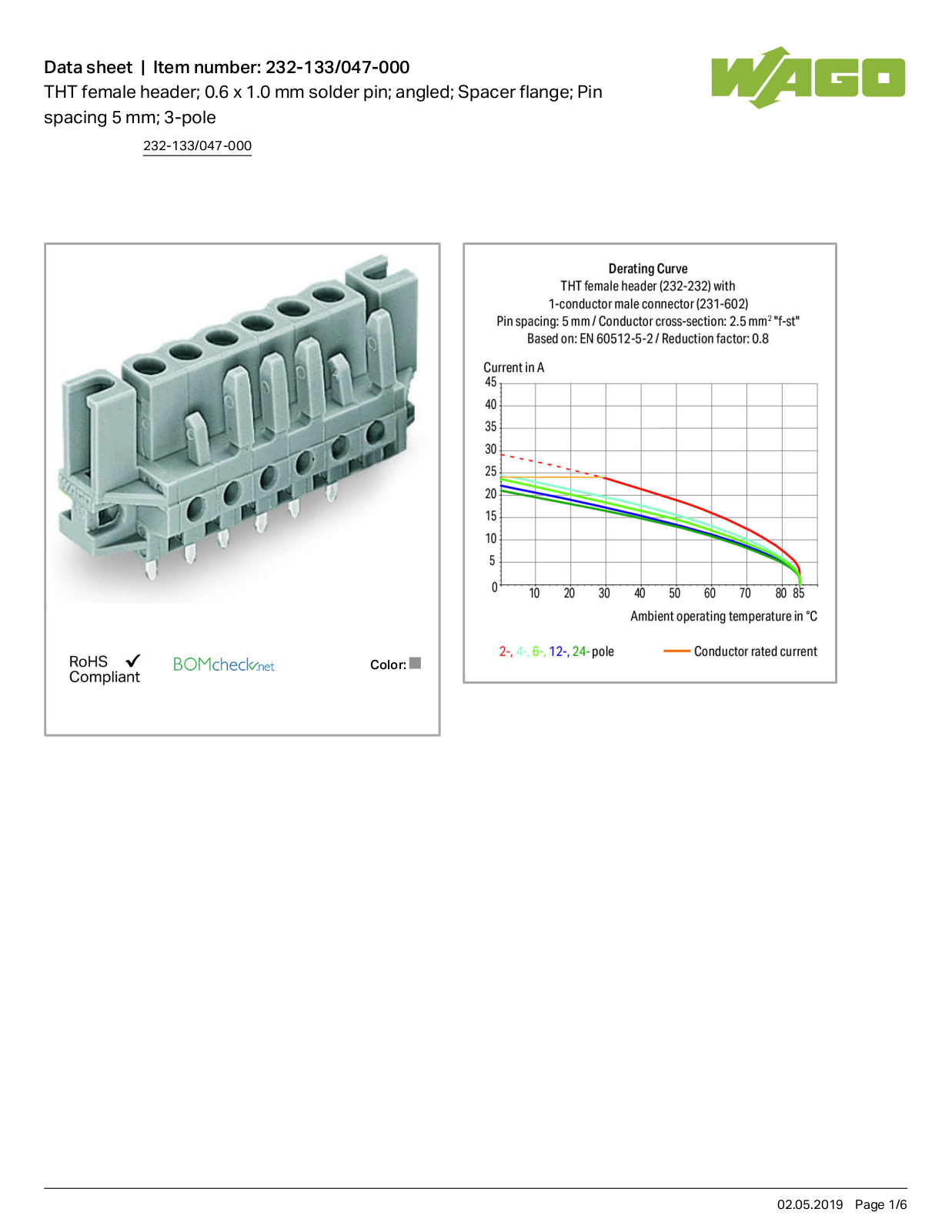 Wago 232-133/047-000 Data Sheet