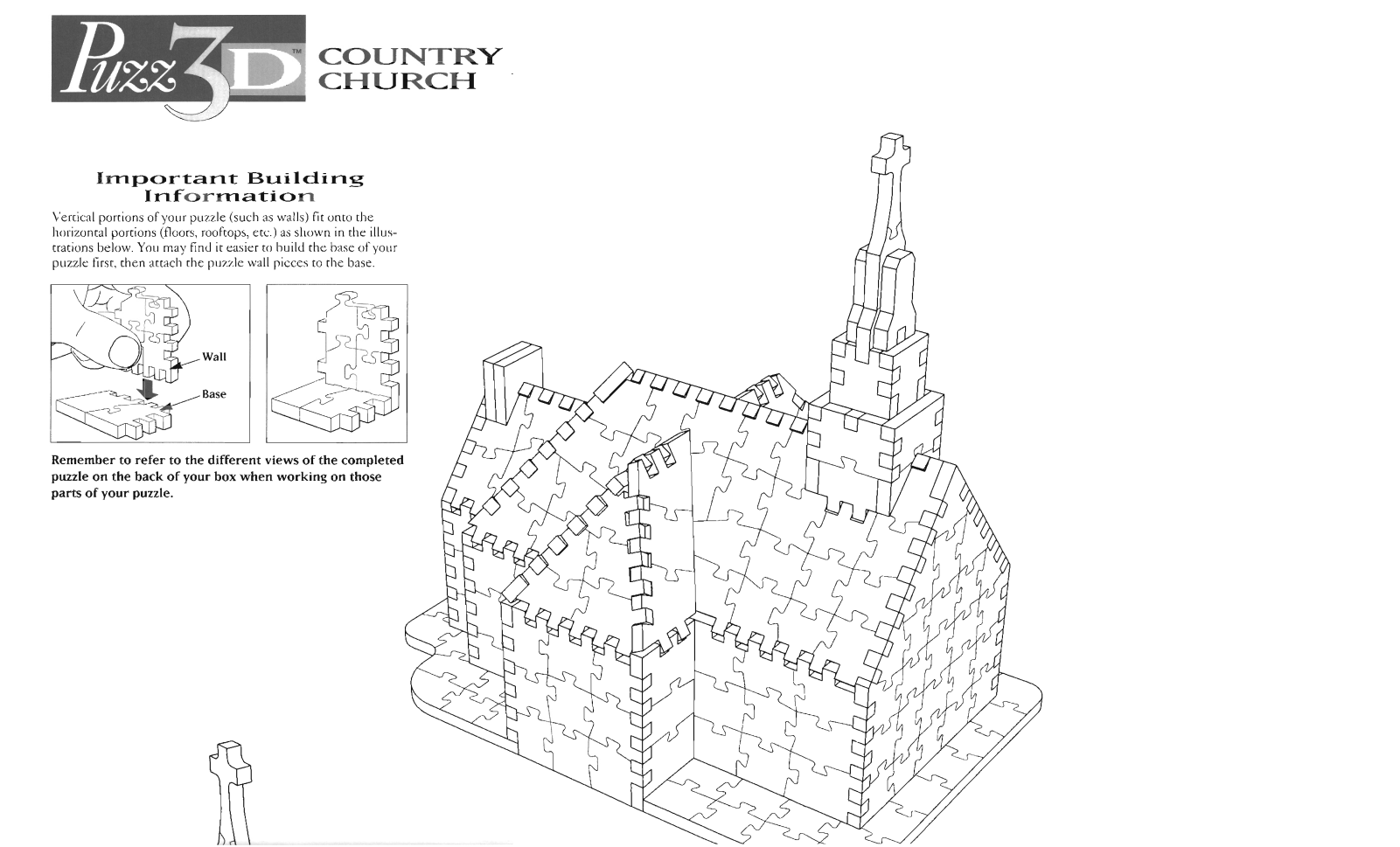 Hasbro PUZZ 3D COUNTRY CHURCH User Manual