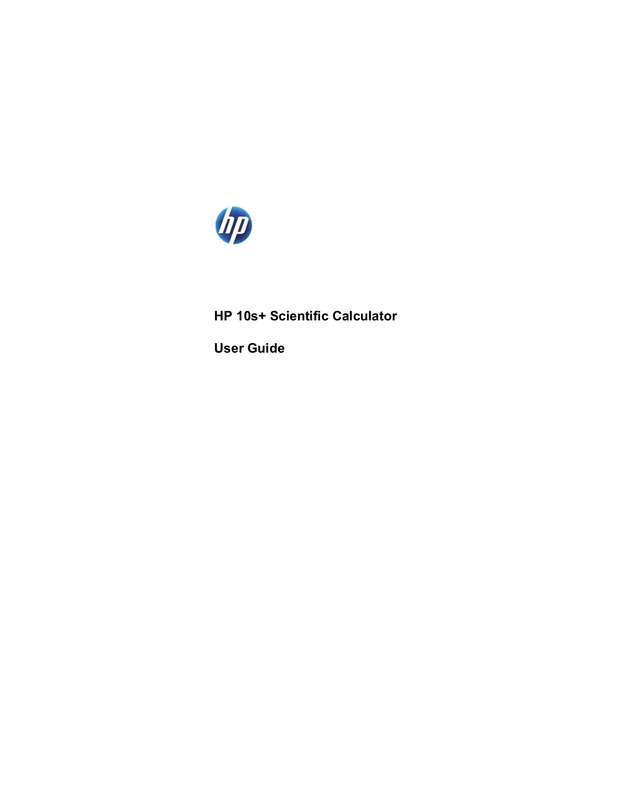 HP 10S+ User Manual