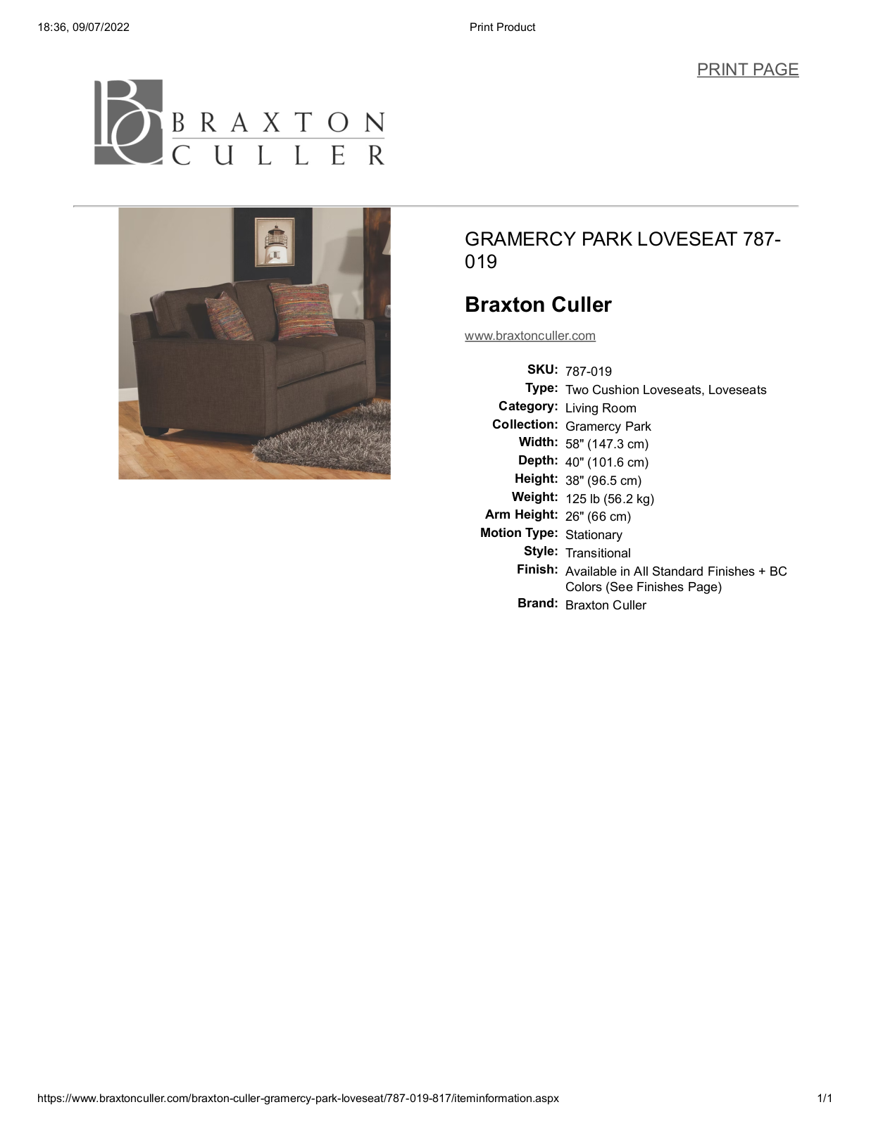 Braxton Culler BXCM4256 Specifications - ManualMachine.com