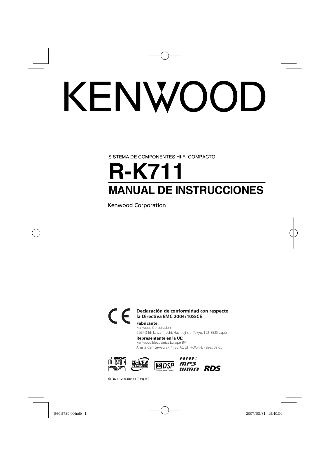 Kenwood R-K711 User Manual