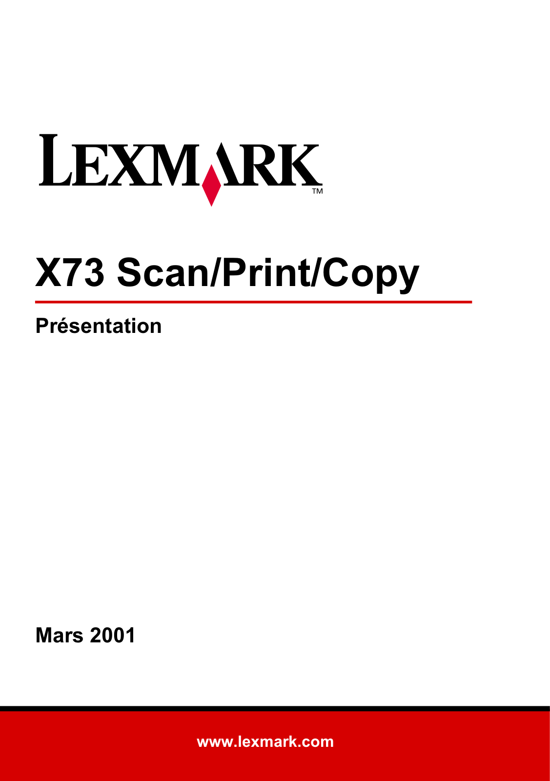 Lexmark X73 Getting started