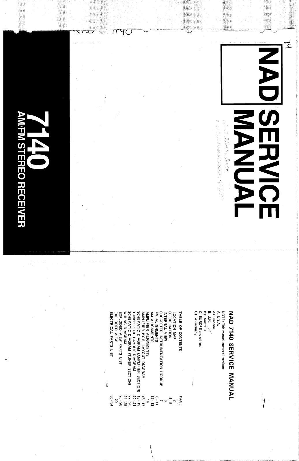 NAD 7140 Service manual