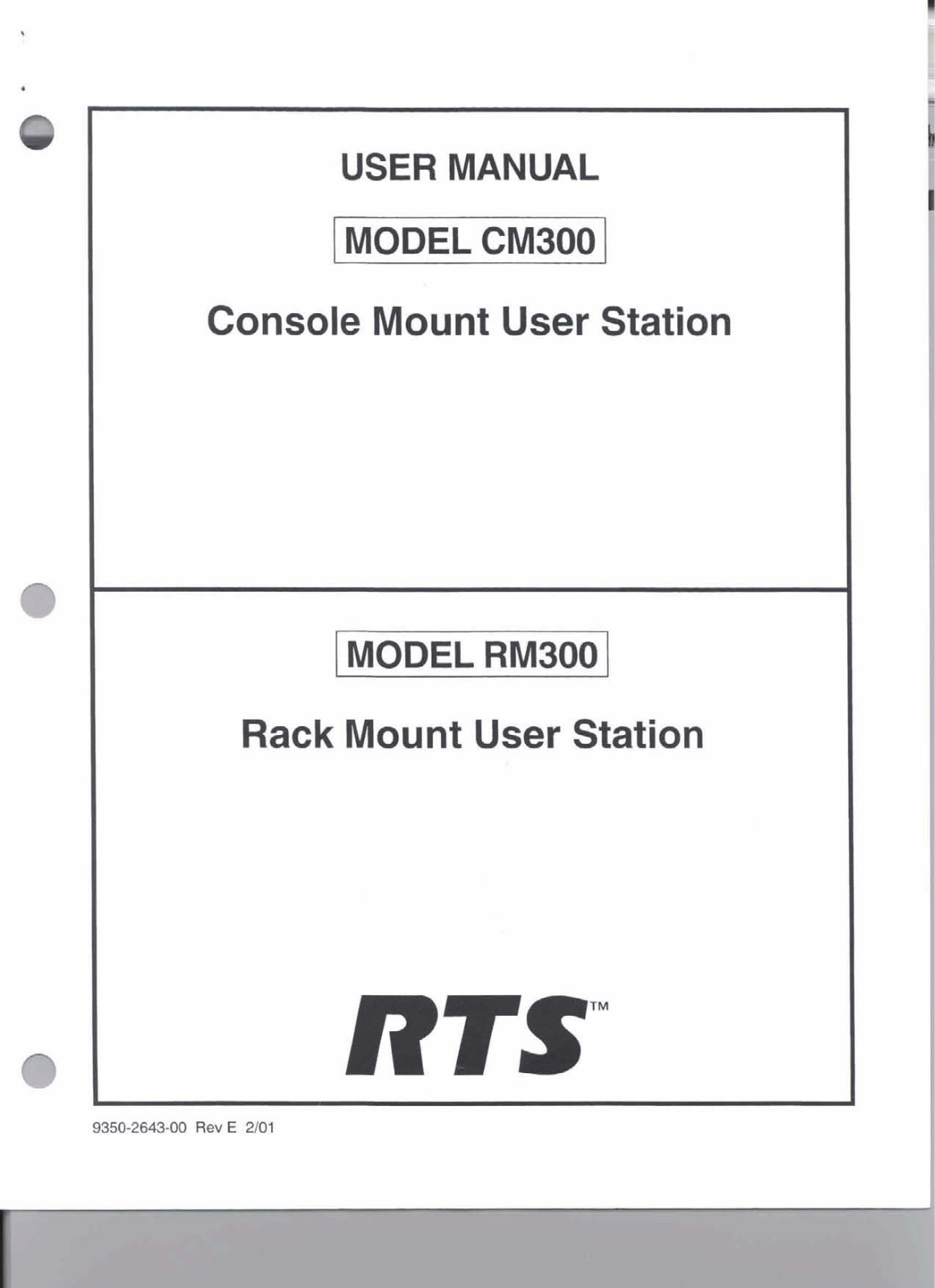 Telex CM300, RM300 User Manual - ManualMachine.com