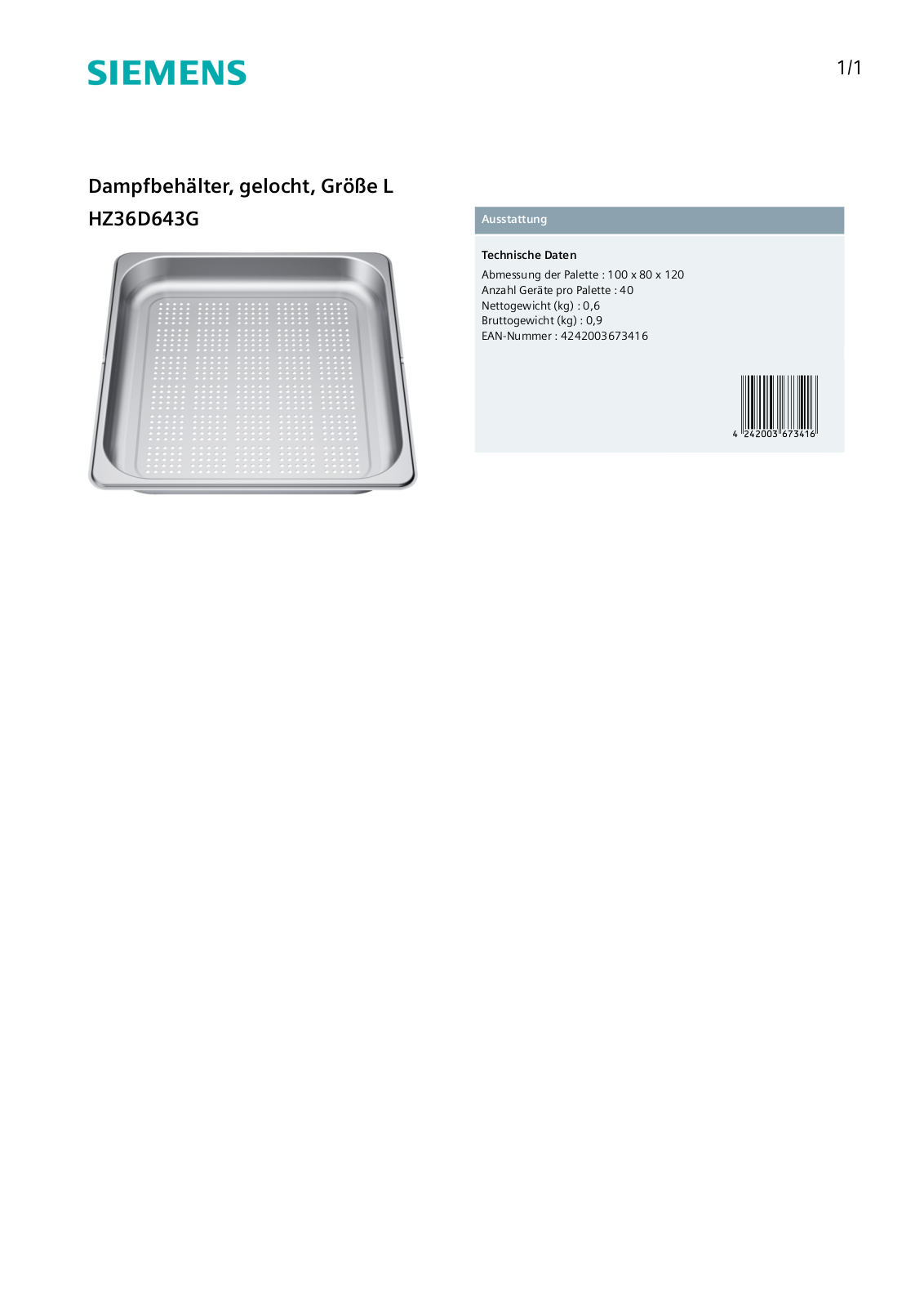 Siemens HZ36D643G User Manual