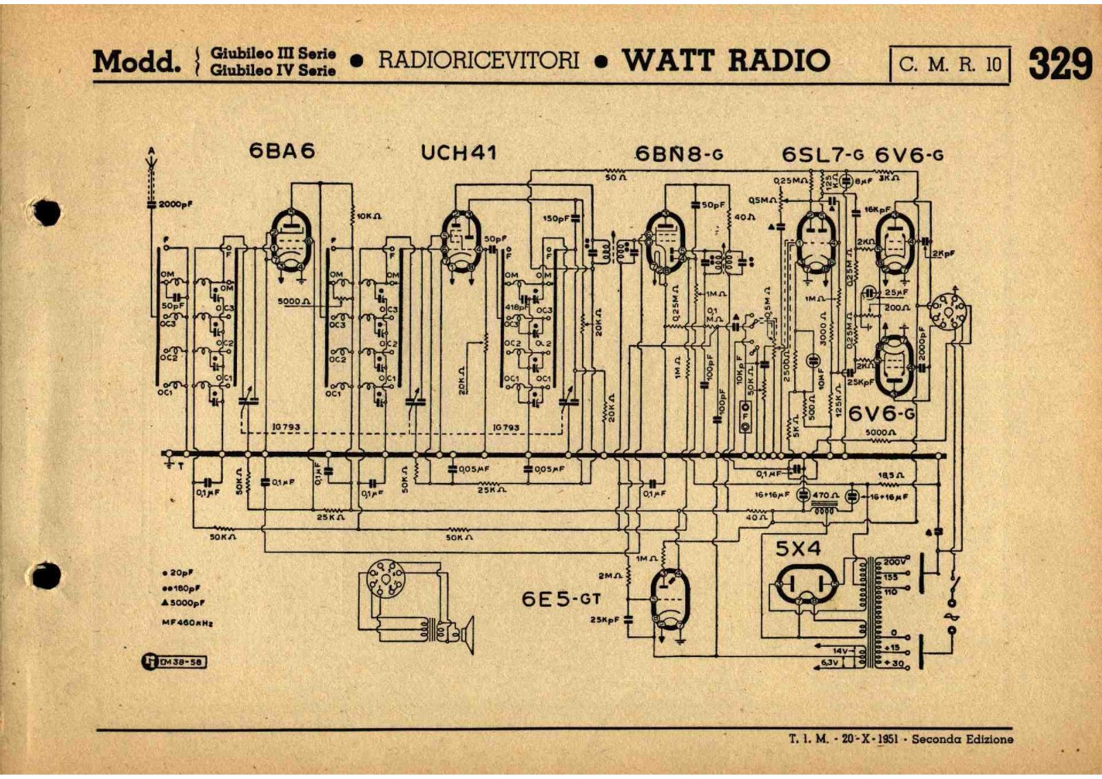 Watt Radio giubileo iiiserie schematic