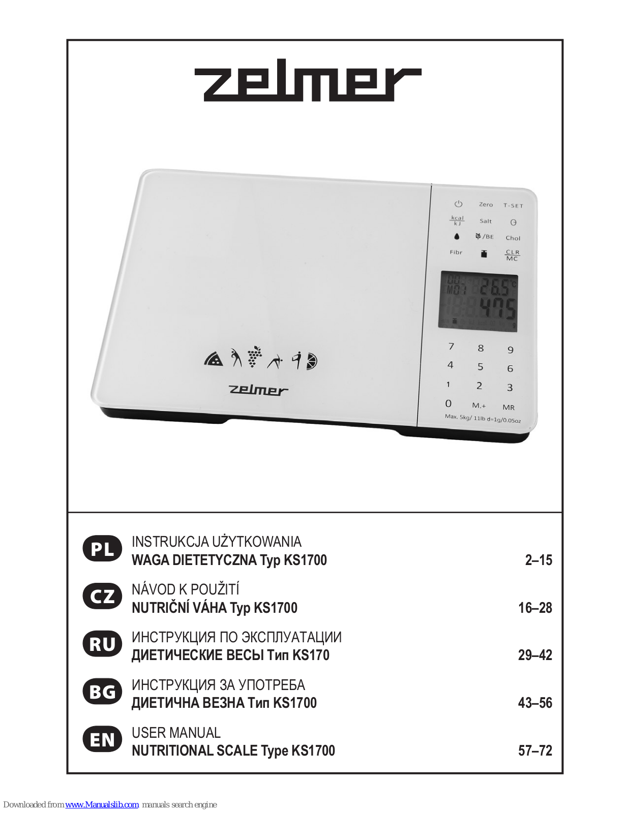 Zelmer ZKS16500 User Manual