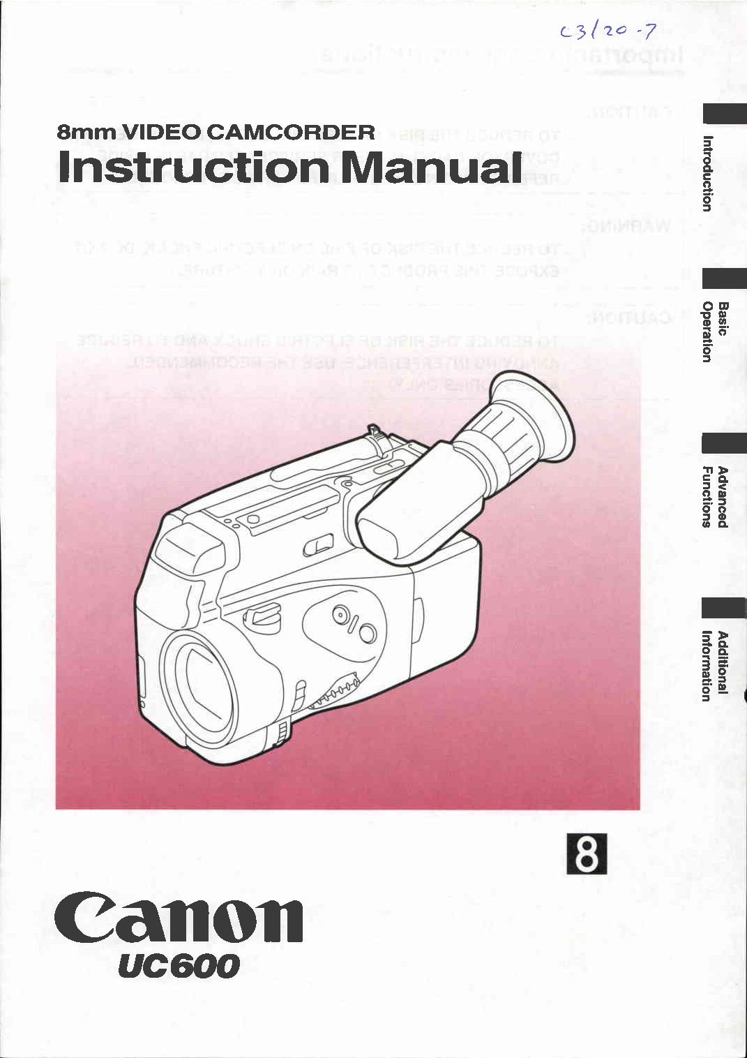 Canon UC 600 User Manual