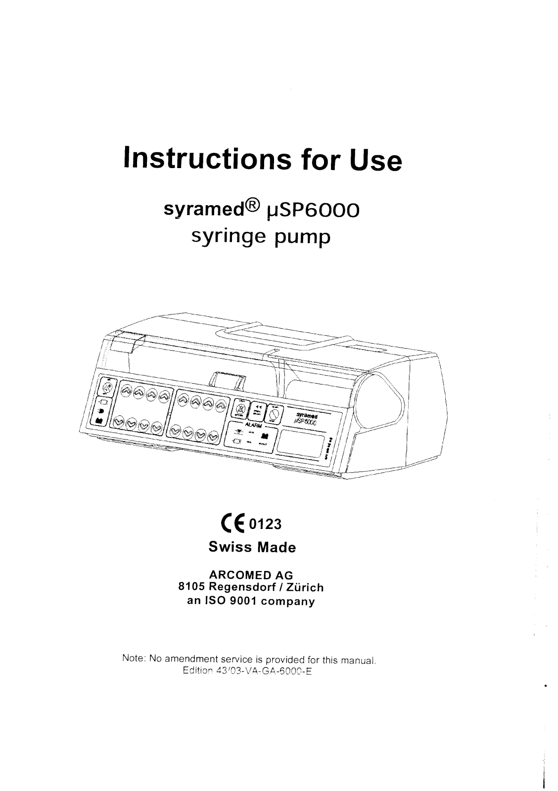 Arcomed Syramed uSP6000 User manual