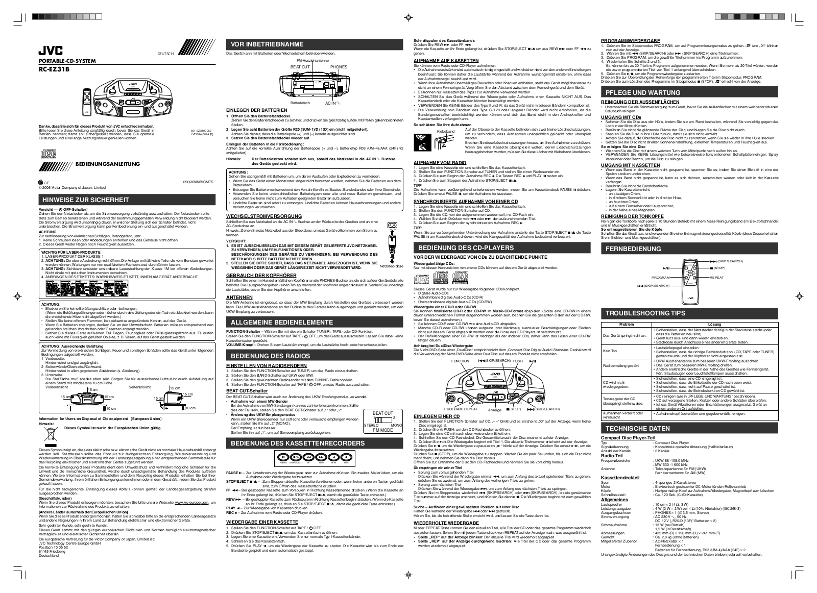 JVC RC-EZ31B User Manual