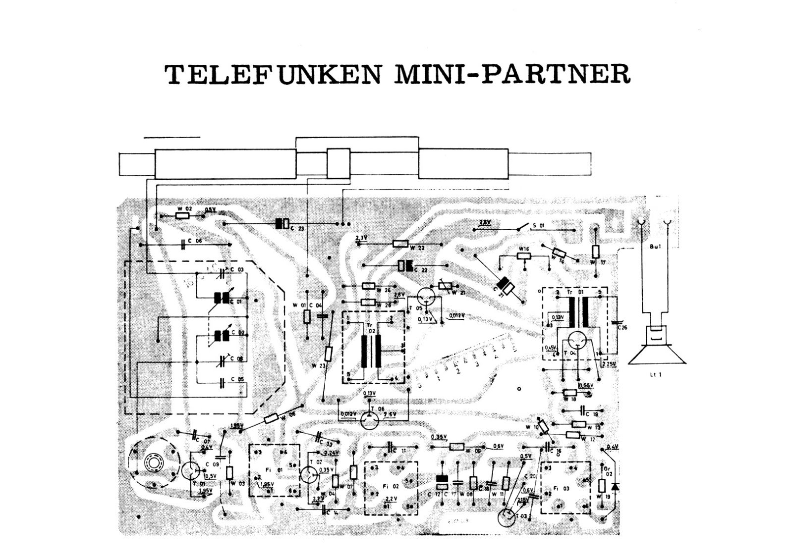 Telefunken Mini Partner PCB layout - ManualMachine.com