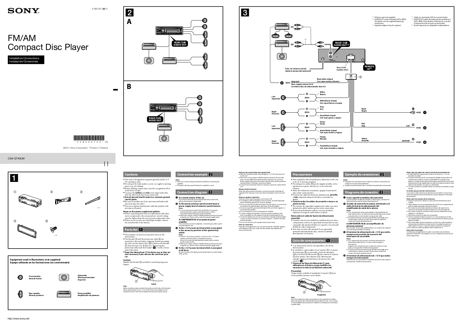 Sony CDX-GT40UW User Manual