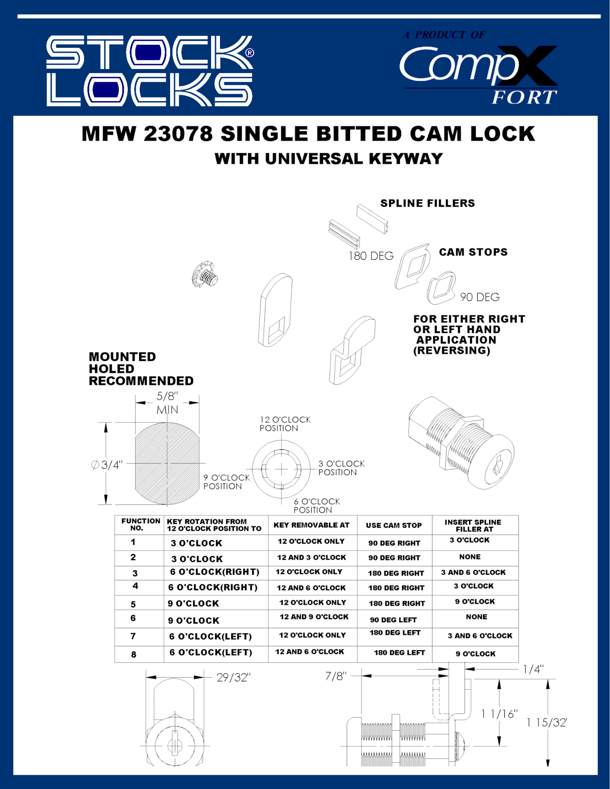 Compx MFW23078 drawing