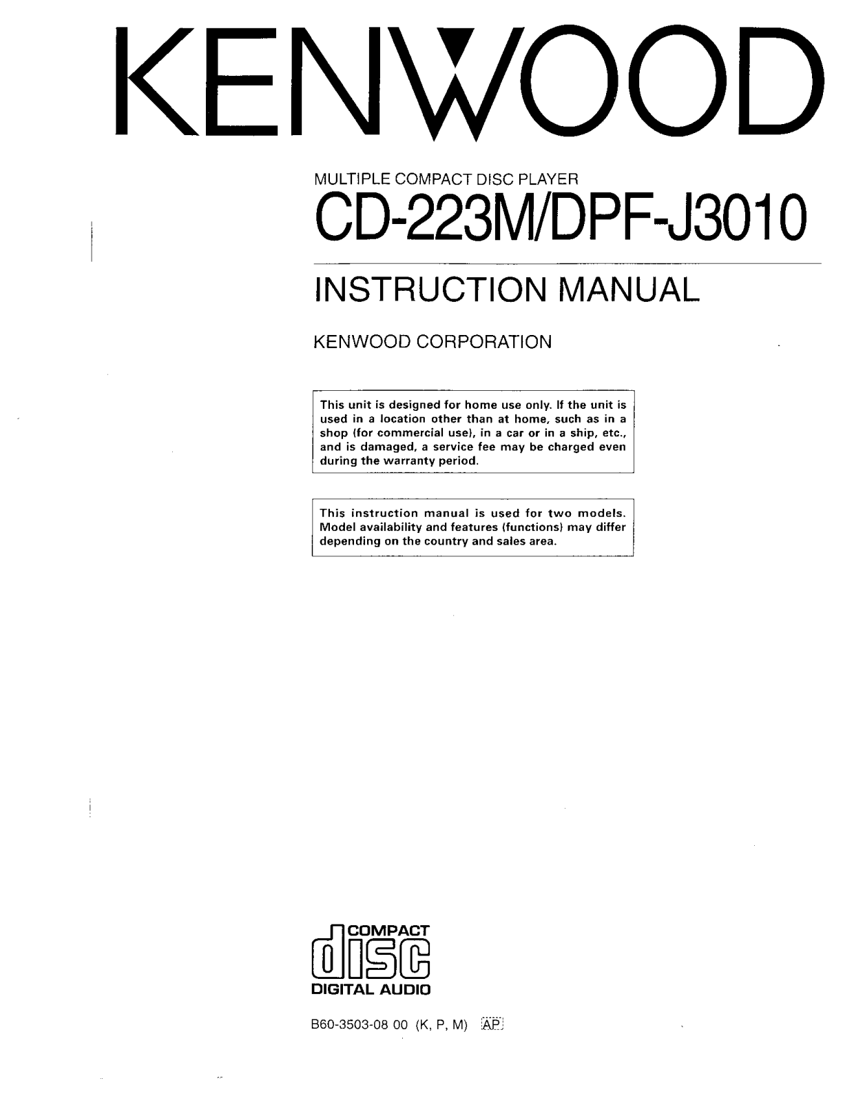 Kenwood DPF-J3010 User Manual