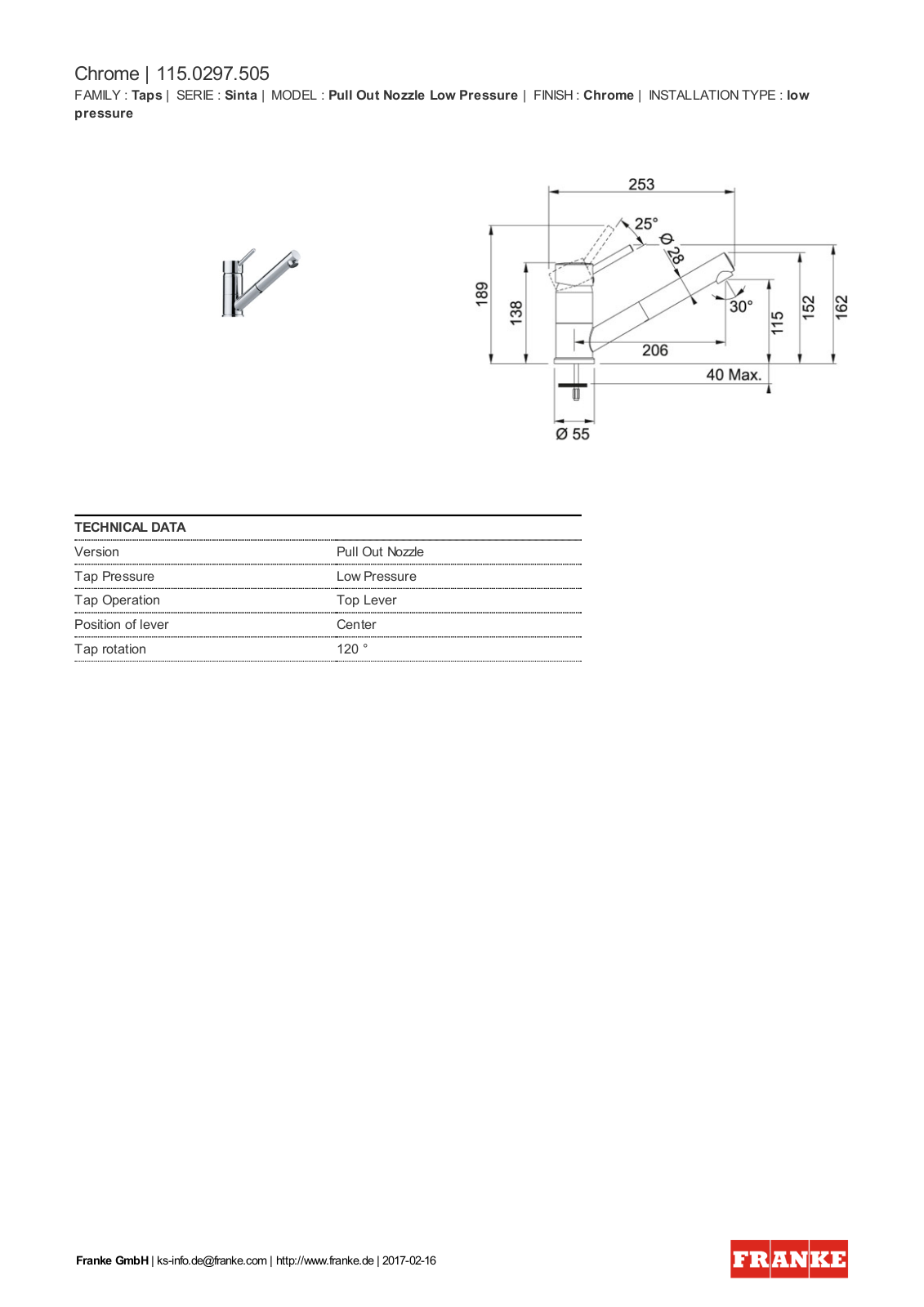 Franke 115.0297.505 Service Manual