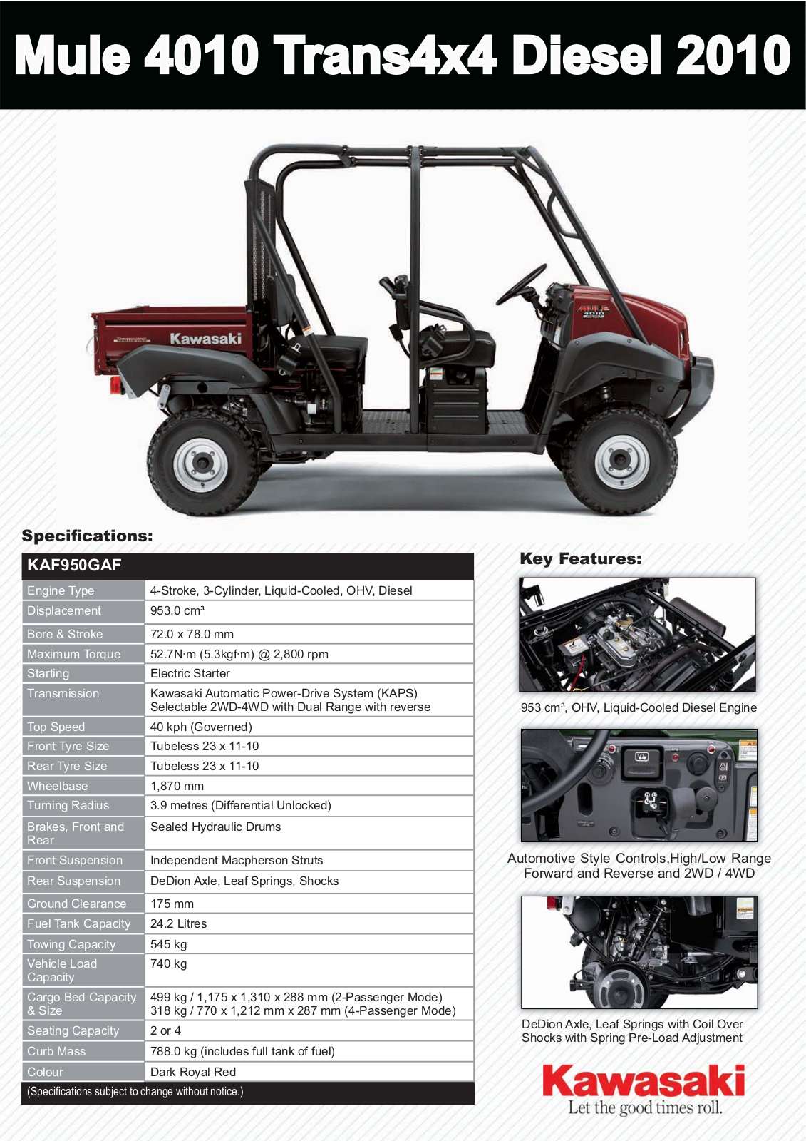 Kawasaki MULE 4010 TRANS User Manual