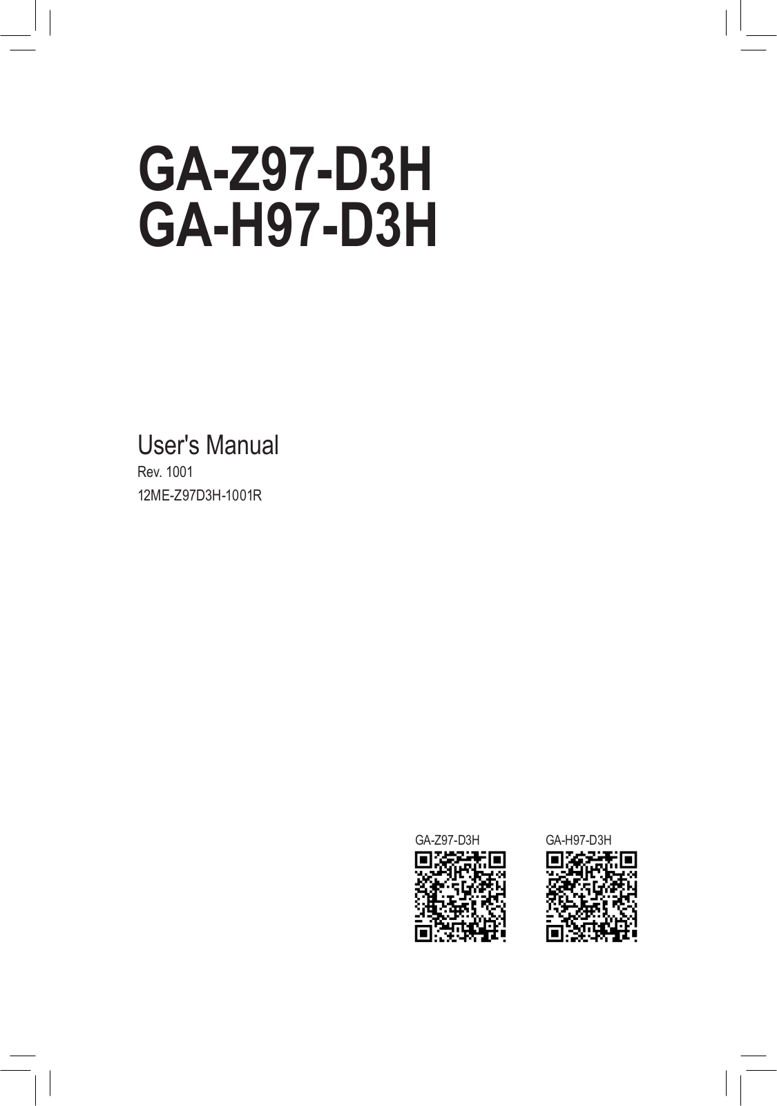 Gigabyte GA-H97-D3H User Manual