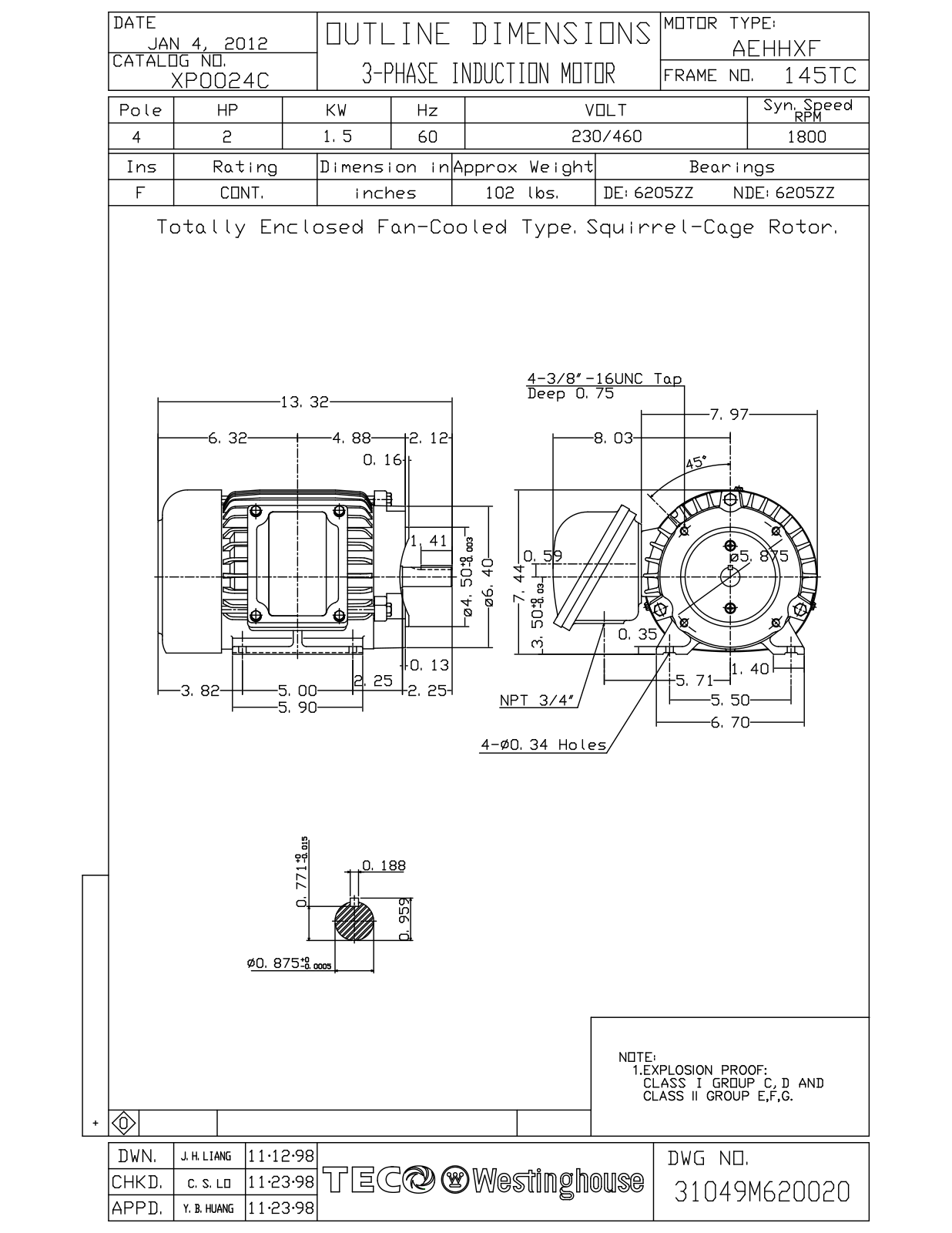 Teco XP0024C Reference Drawing