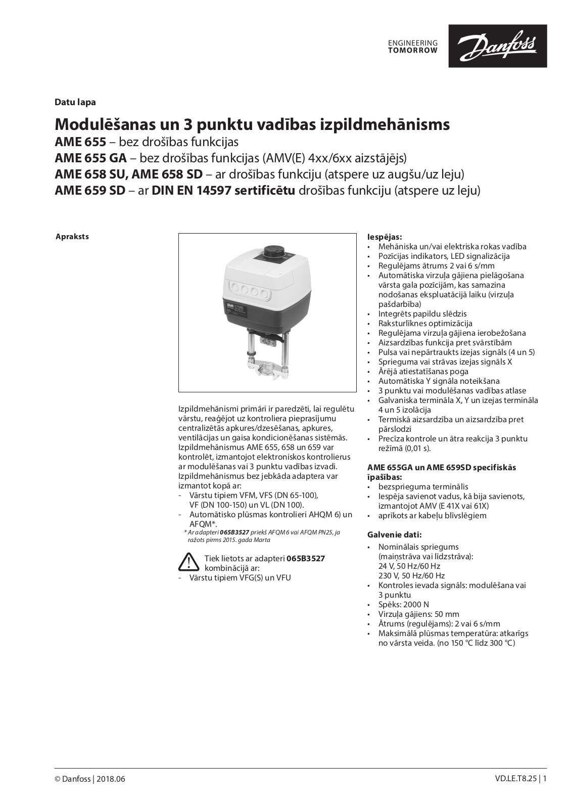 Danfoss AME 655, AME 655 GA, AME 658 SU, AME 658 SD, AME 659 SD Data sheet