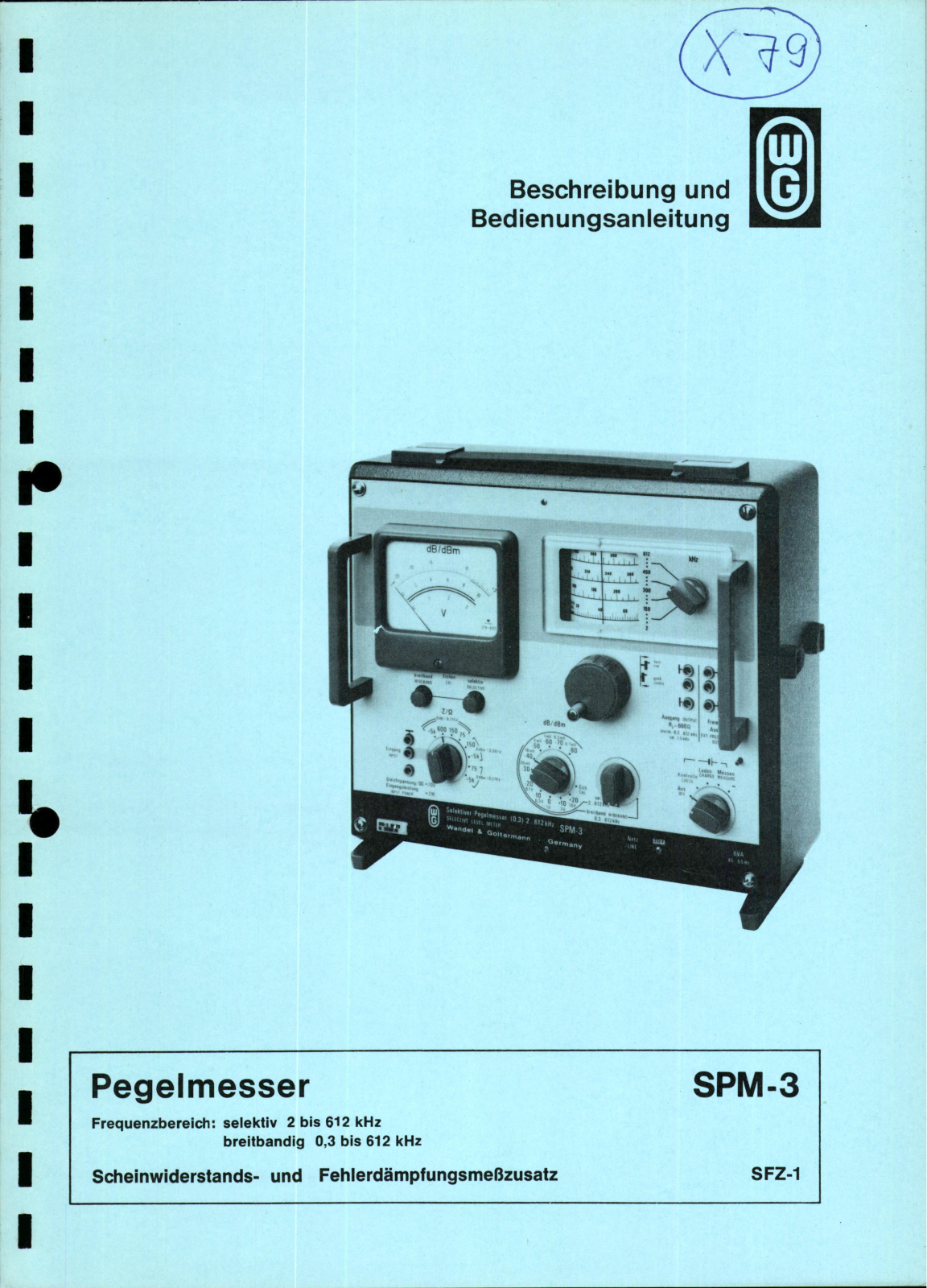 Wandel & Goltermann SPM-3 Service manual