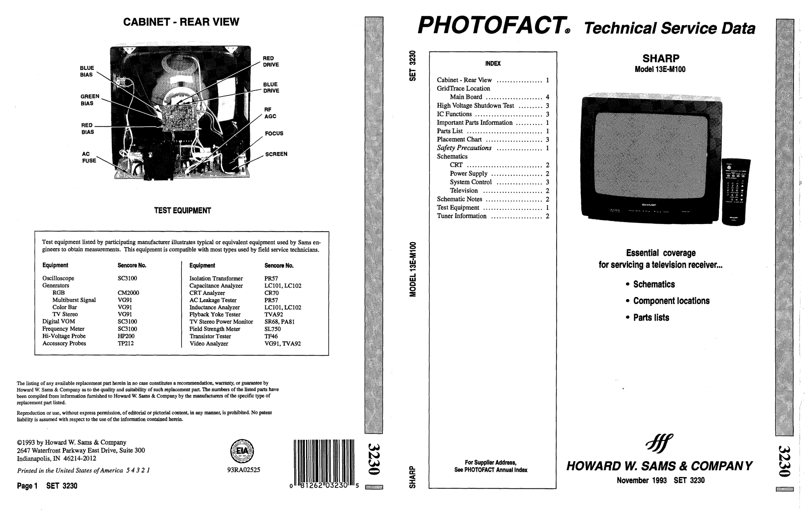 Sharp 13e m100 schematic