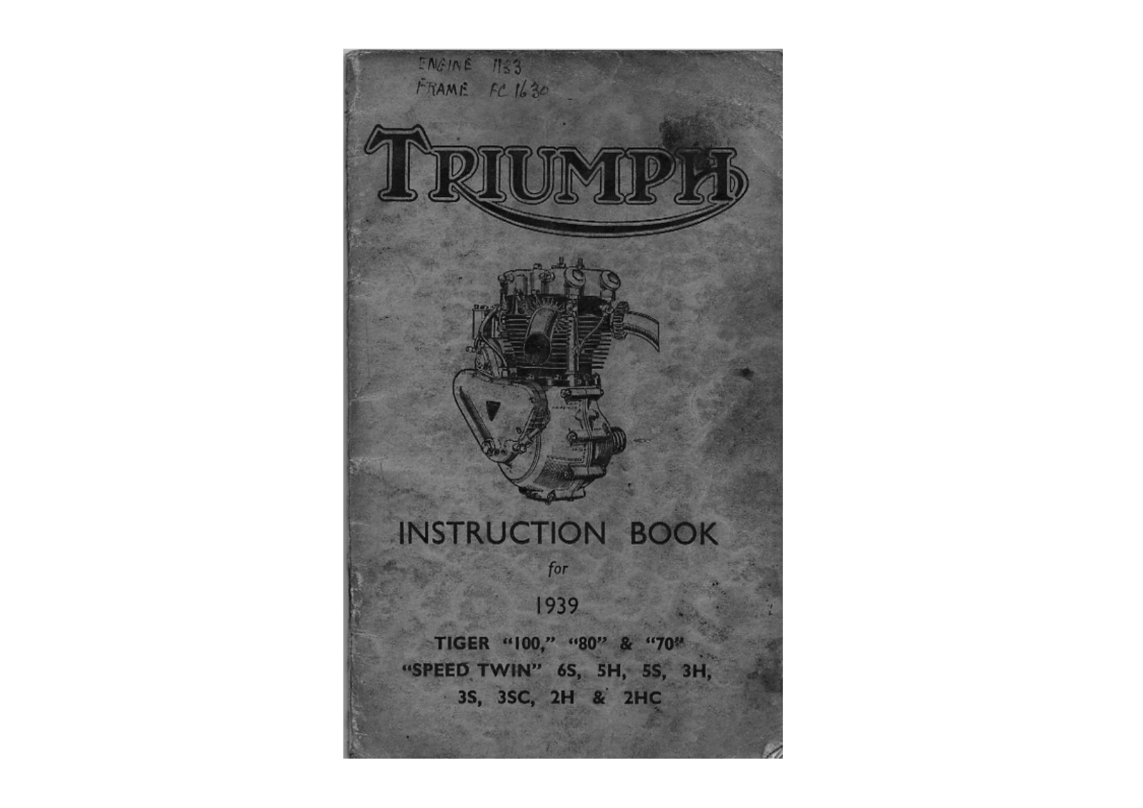 Triumph Tiger 100-80-70 Speed Twin  1939 Owner's manual